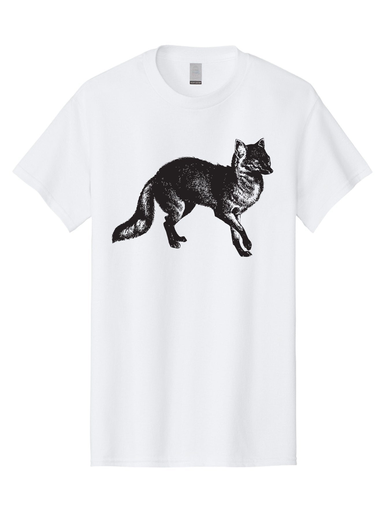 Black-Wolf Men'S Graphic Tee, 100% Cotton, Comfortable Casual Summer Wear, Machine Washable, Black Fox, Wildlife, Animal Silhouette, Nature, Wild Canines, Predators, Forest Dwellers, Black Graphic, Neon Effect Aad856