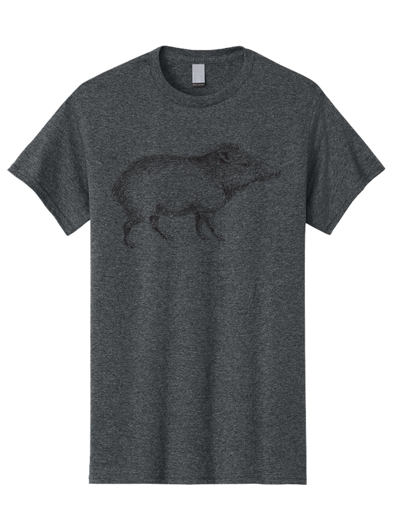 Boar Men'S Graphic Tee, 100% Cotton, Comfortable Casual Summer Wear, Machine Washable, Wild Boar, Black And White Illustration, Animal Portrait, Wildlife Art, Mammal, Forest Creature, Sketch, Artistic Rendering, Detailed Drawing Aad857 10