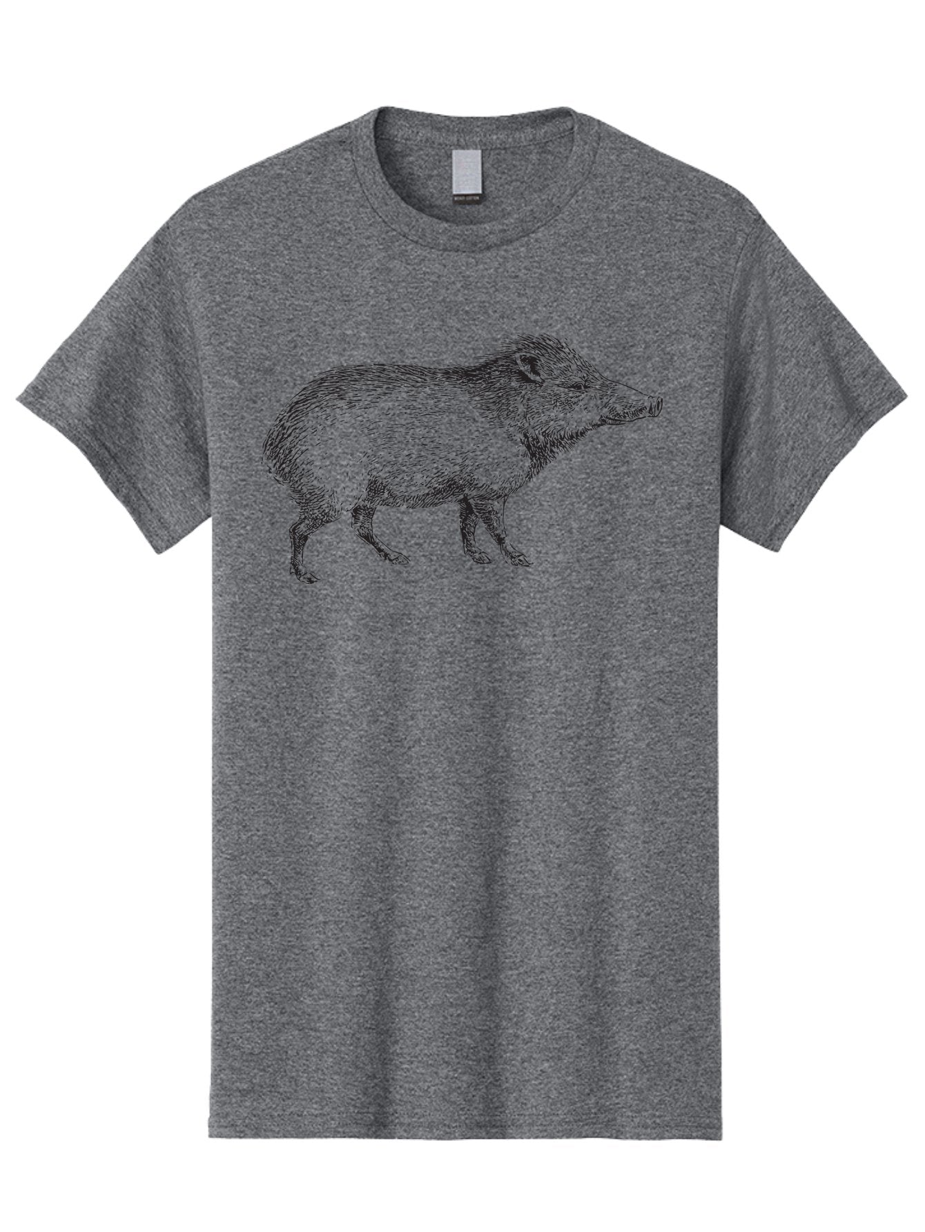 Boar Men'S Graphic Tee, 100% Cotton, Comfortable Casual Summer Wear, Machine Washable, Wild Boar, Black And White Illustration, Animal Portrait, Wildlife Art, Mammal, Forest Creature, Sketch, Artistic Rendering, Detailed Drawing Aad857 11