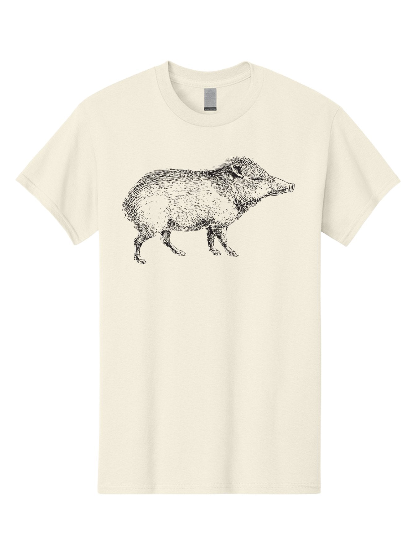 Boar Men'S Graphic Tee, 100% Cotton, Comfortable Casual Summer Wear, Machine Washable, Wild Boar, Black And White Illustration, Animal Portrait, Wildlife Art, Mammal, Forest Creature, Sketch, Artistic Rendering, Detailed Drawing Aad857 15