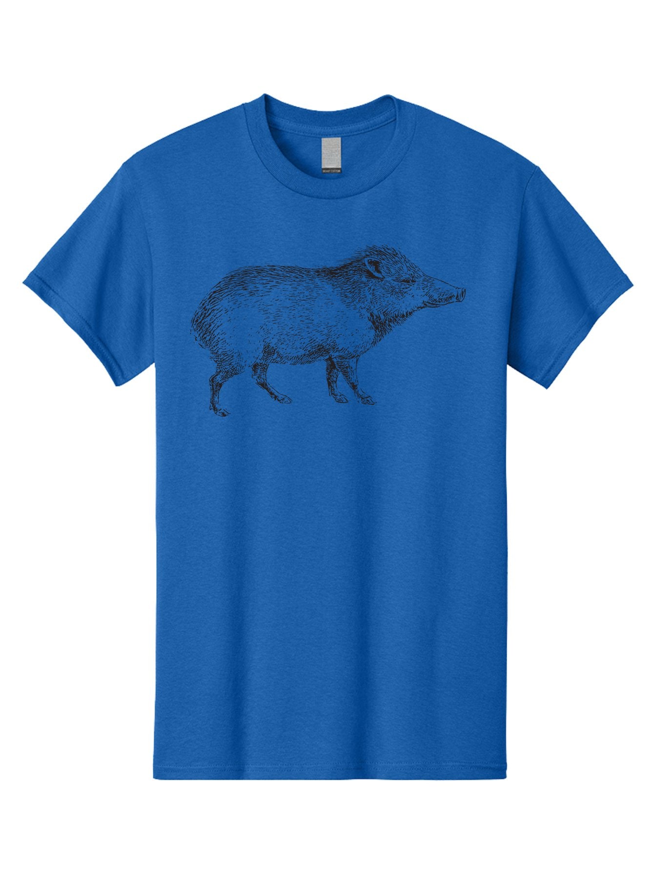 Boar Men'S Graphic Tee, 100% Cotton, Comfortable Casual Summer Wear, Machine Washable, Wild Boar, Black And White Illustration, Animal Portrait, Wildlife Art, Mammal, Forest Creature, Sketch, Artistic Rendering, Detailed Drawing Aad857 5