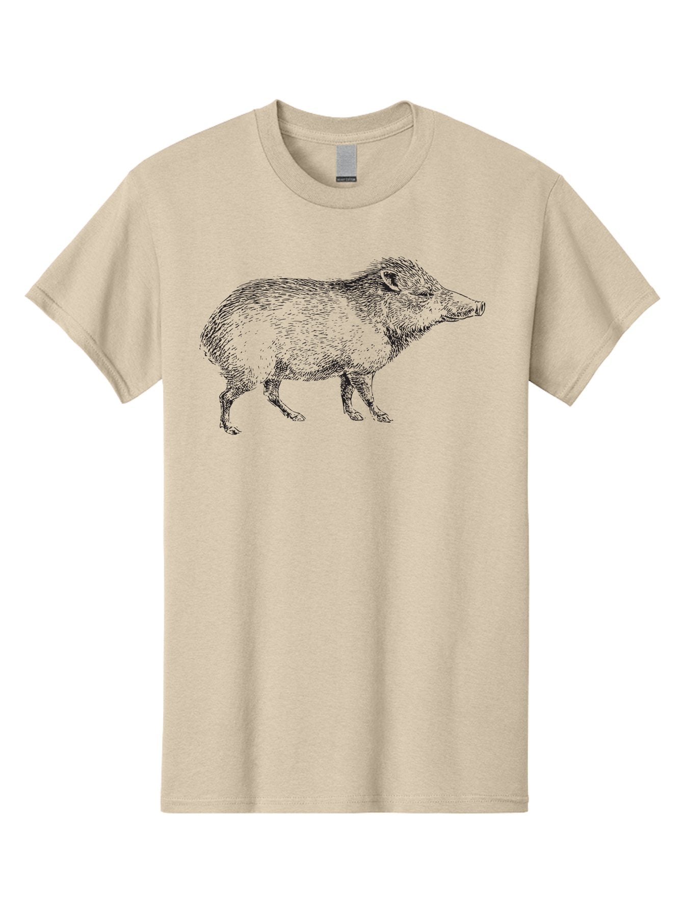 Boar Men'S Graphic Tee, 100% Cotton, Comfortable Casual Summer Wear, Machine Washable, Wild Boar, Black And White Illustration, Animal Portrait, Wildlife Art, Mammal, Forest Creature, Sketch, Artistic Rendering, Detailed Drawing Aad857 8