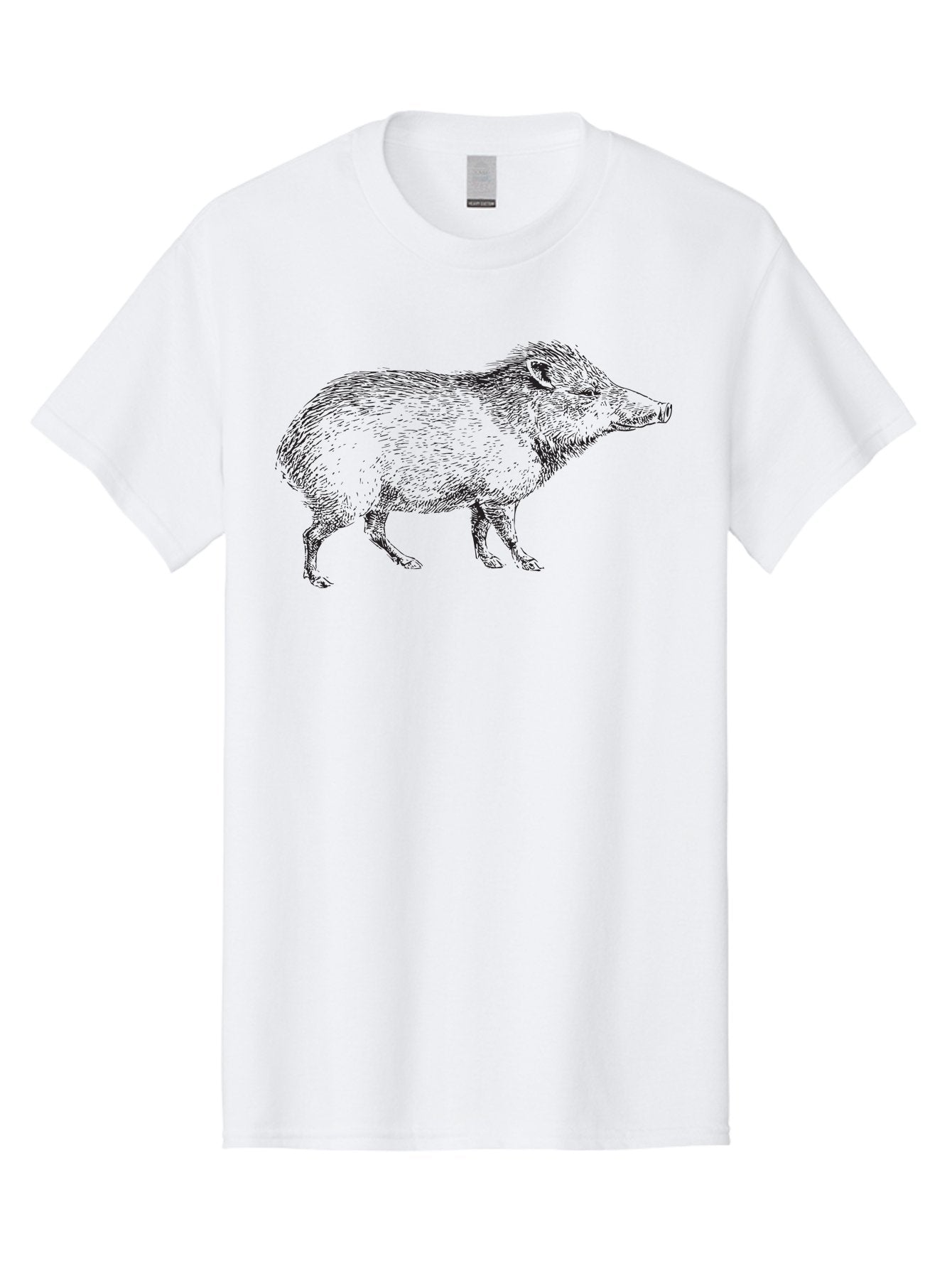 Boar Men'S Graphic Tee, 100% Cotton, Comfortable Casual Summer Wear, Machine Washable, Wild Boar, Black And White Illustration, Animal Portrait, Wildlife Art, Mammal, Forest Creature, Sketch, Artistic Rendering, Detailed Drawing Aad857 12