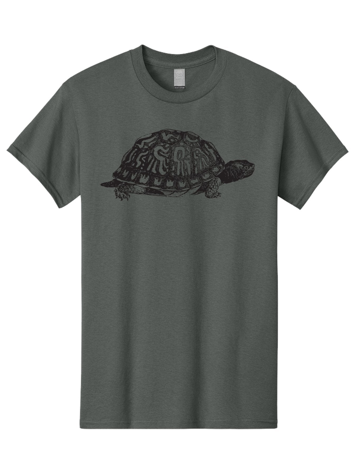 Box-Turtle Men'S Graphic Tee, 100% Cotton, Comfortable Casual Summer Wear, Machine Washable, Turtle Illustration, Reptile Art, Shell Pattern, Wildlife Graphic, Slow-Moving Creature, Nature-Inspired Design, Abstract Animal Art, Detailed Texture Aad858 12