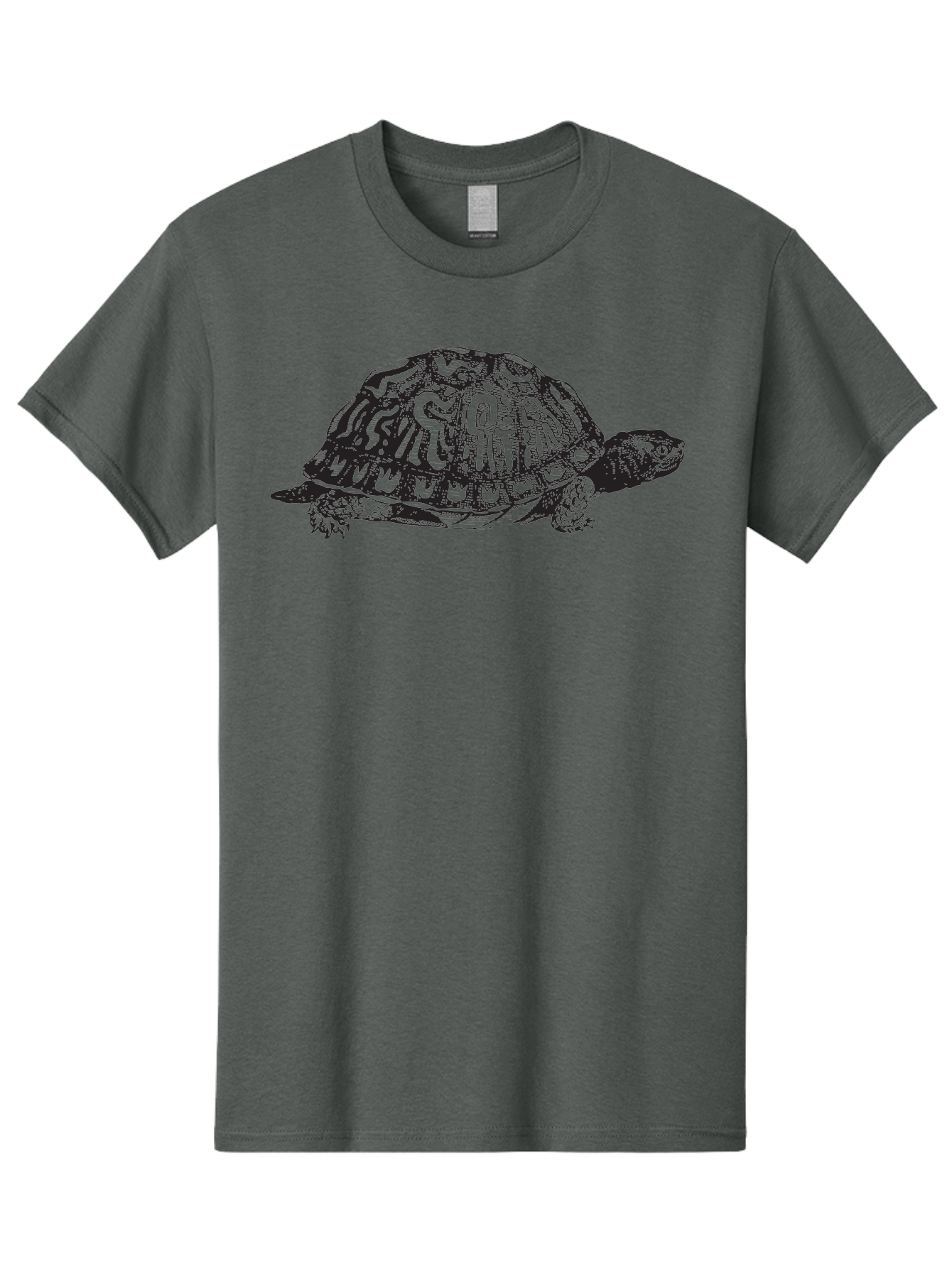 Box-Turtle Men'S Graphic Tee, 100% Cotton, Comfortable Casual Summer Wear, Machine Washable, Turtle Illustration, Reptile Art, Shell Pattern, Wildlife Graphic, Slow-Moving Creature, Nature-Inspired Design, Abstract Animal Art, Detailed Texture Aad858 5