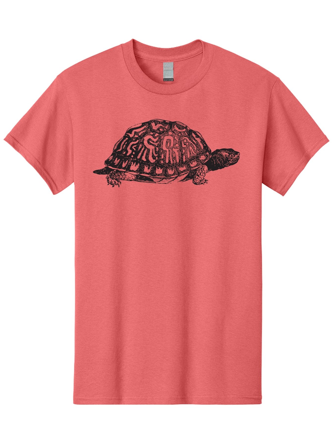 Box-Turtle Men'S Graphic Tee, 100% Cotton, Comfortable Casual Summer Wear, Machine Washable, Turtle Illustration, Reptile Art, Shell Pattern, Wildlife Graphic, Slow-Moving Creature, Nature-Inspired Design, Abstract Animal Art, Detailed Texture Aad858 4