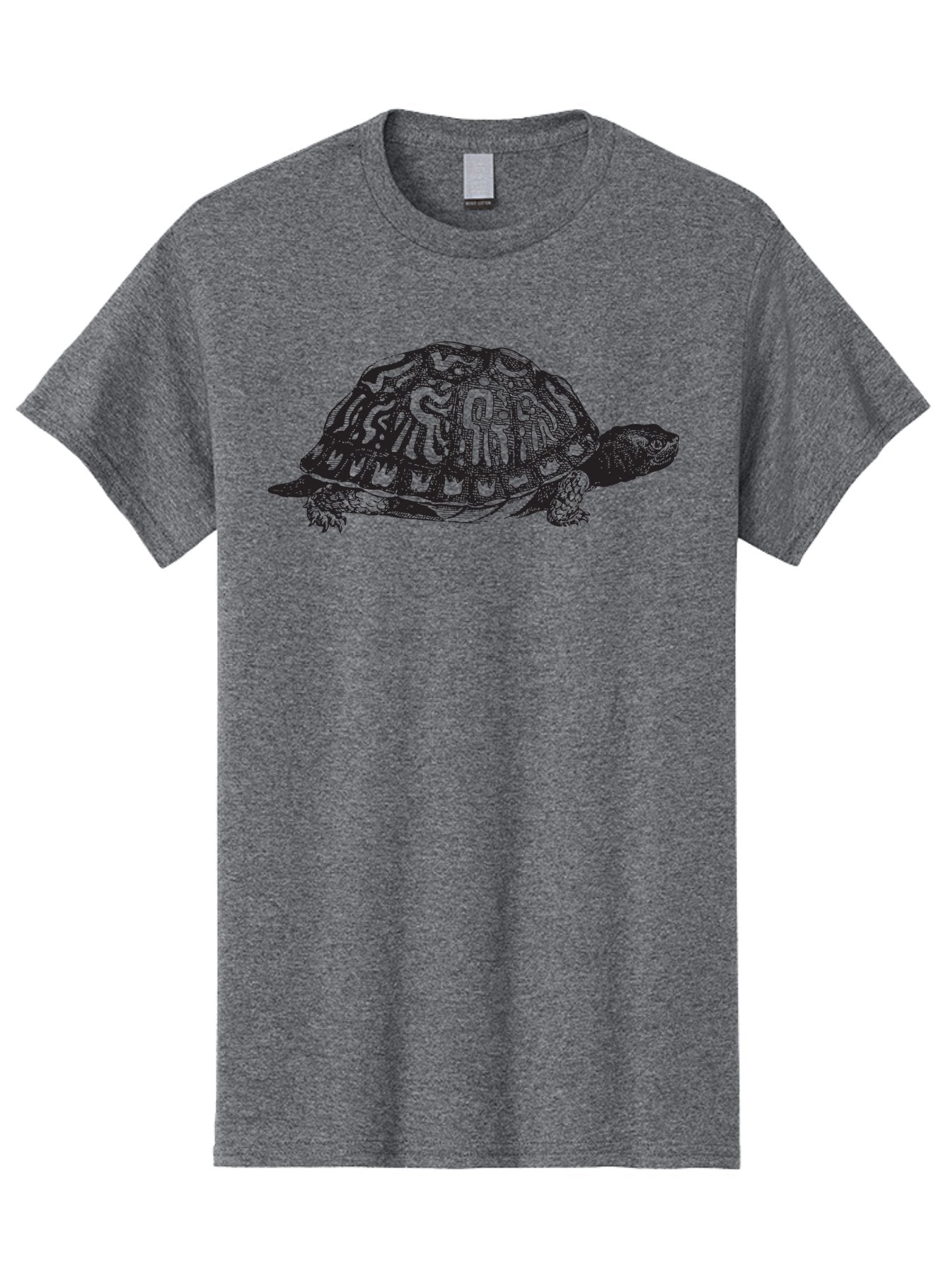 Box-Turtle Men'S Graphic Tee, 100% Cotton, Comfortable Casual Summer Wear, Machine Washable, Turtle Illustration, Reptile Art, Shell Pattern, Wildlife Graphic, Slow-Moving Creature, Nature-Inspired Design, Abstract Animal Art, Detailed Texture Aad858 6