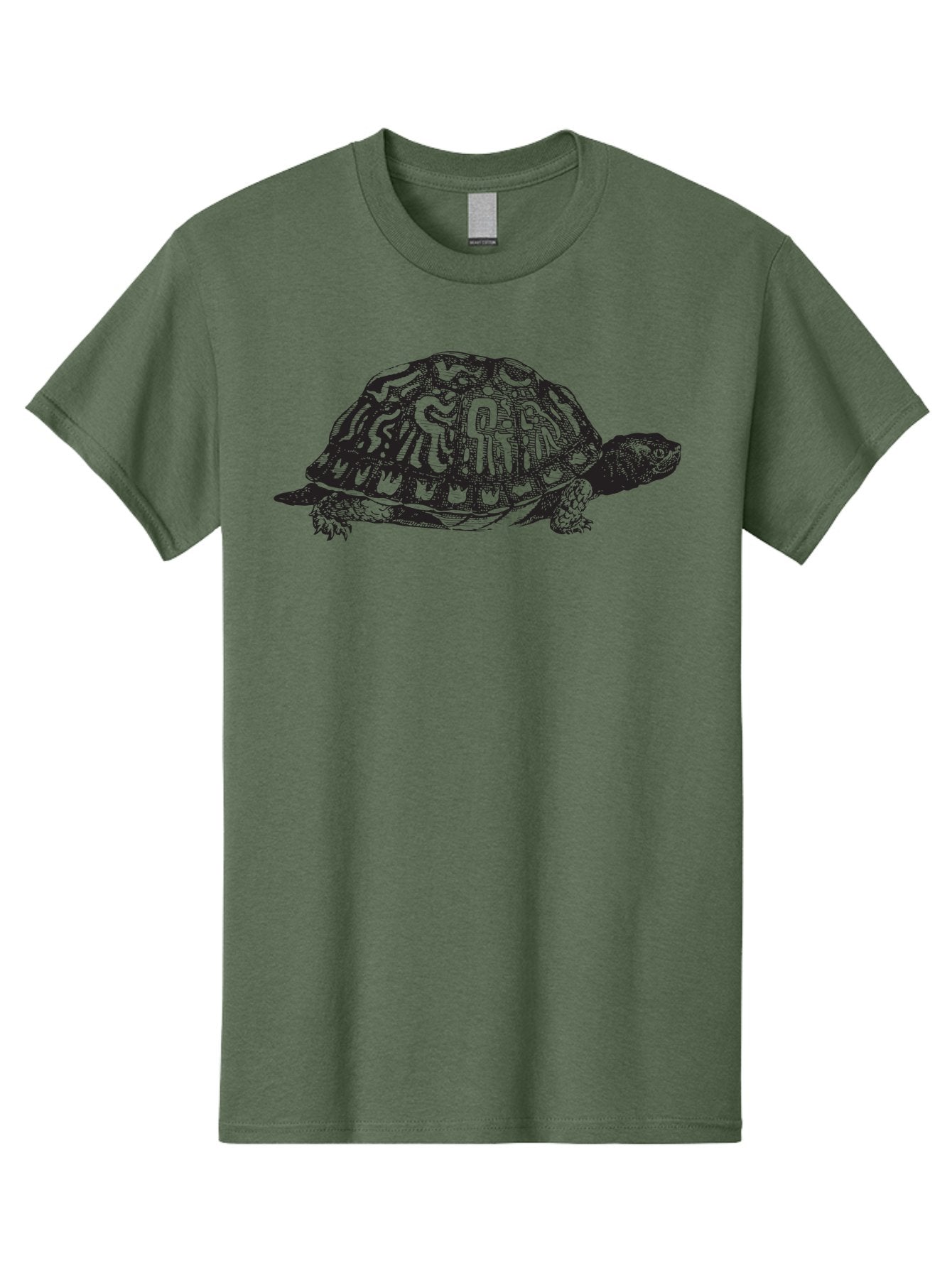 Box-Turtle Men'S Graphic Tee, 100% Cotton, Comfortable Casual Summer Wear, Machine Washable, Turtle Illustration, Reptile Art, Shell Pattern, Wildlife Graphic, Slow-Moving Creature, Nature-Inspired Design, Abstract Animal Art, Detailed Texture Aad858 7