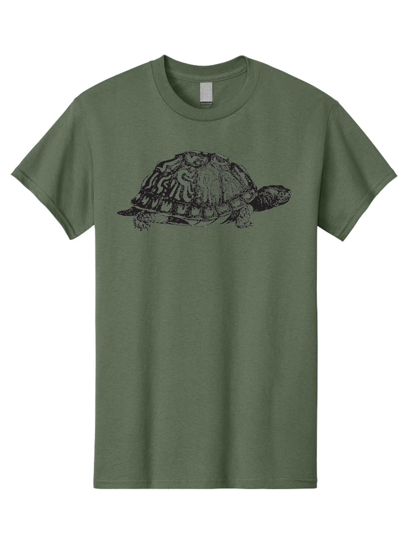 Box-Turtle Men'S Graphic Tee, 100% Cotton, Comfortable Casual Summer Wear, Machine Washable, Turtle Illustration, Reptile Art, Shell Pattern, Wildlife Graphic, Slow-Moving Creature, Nature-Inspired Design, Abstract Animal Art, Detailed Texture Aad858 25