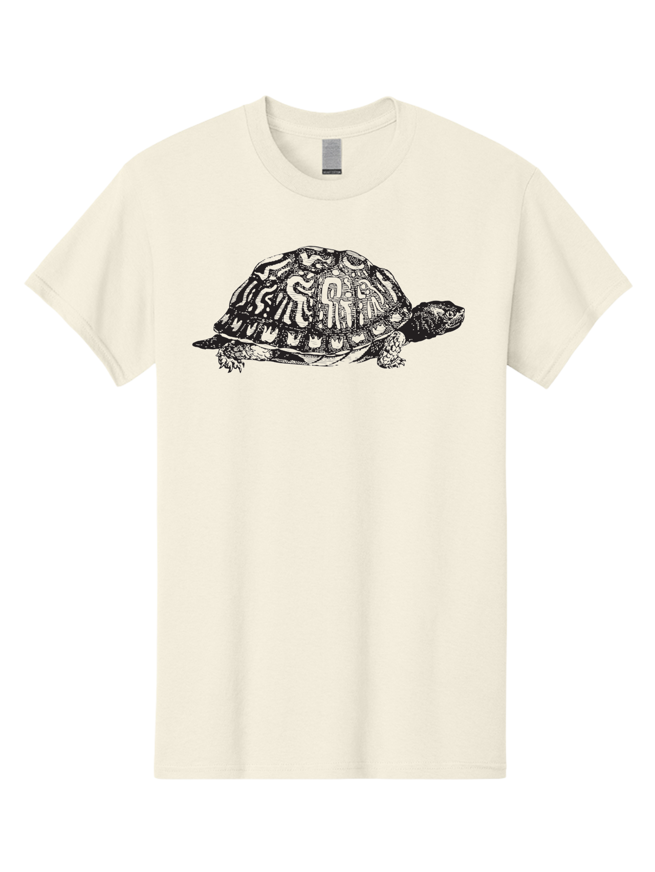 Box-Turtle Men'S Graphic Tee, 100% Cotton, Comfortable Casual Summer Wear, Machine Washable, Turtle Illustration, Reptile Art, Shell Pattern, Wildlife Graphic, Slow-Moving Creature, Nature-Inspired Design, Abstract Animal Art, Detailed Texture Aad858 19