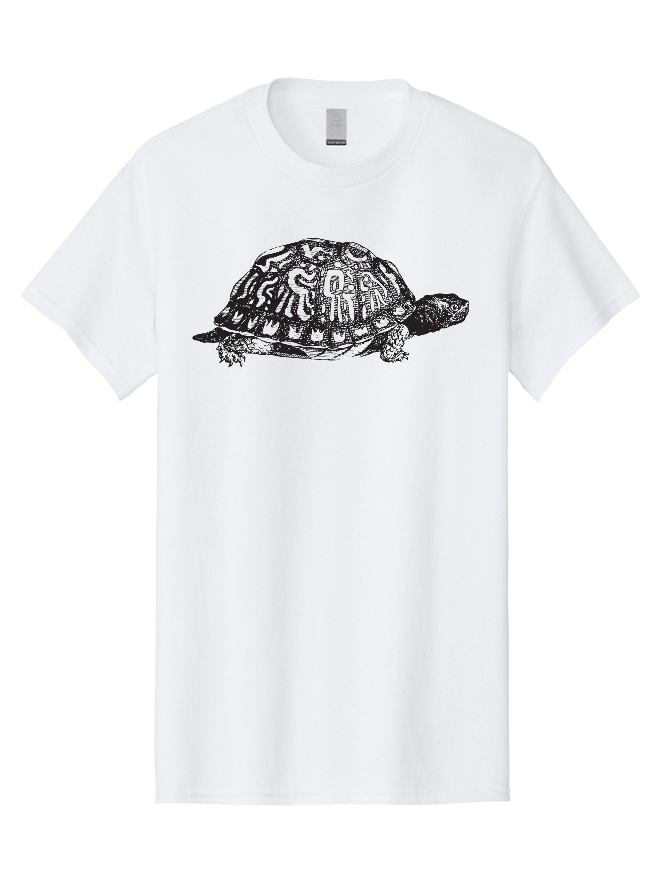 Box-Turtle Men'S Graphic Tee, 100% Cotton, Comfortable Casual Summer Wear, Machine Washable, Turtle Illustration, Reptile Art, Shell Pattern, Wildlife Graphic, Slow-Moving Creature, Nature-Inspired Design, Abstract Animal Art, Detailed Texture Aad858 9
