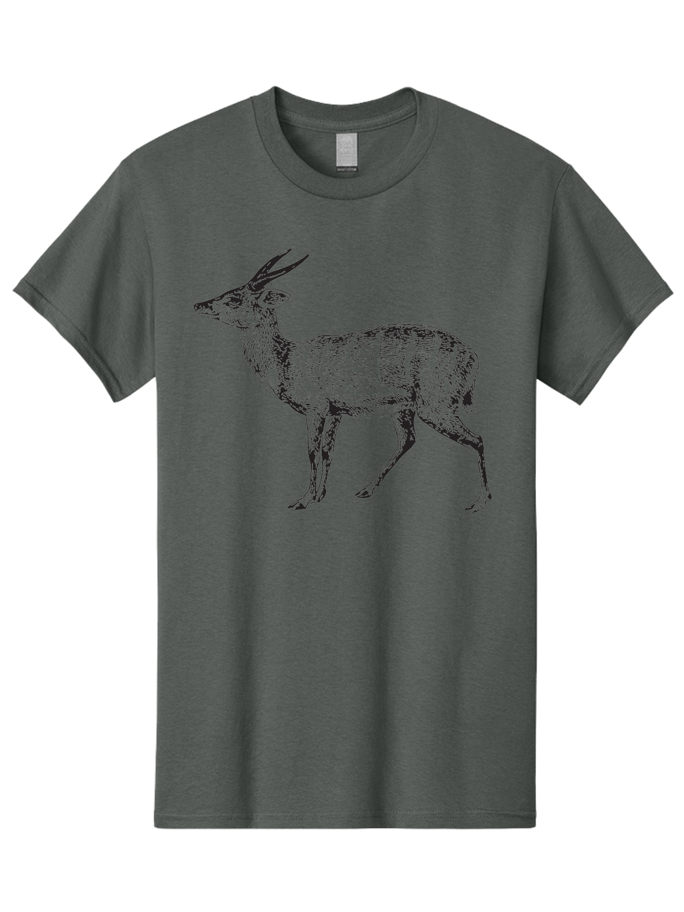Bushbuck-Sketch Men'S Graphic Tee, 100% Cotton, Comfortable Casual Summer Wear, Machine Washable, Illustration Of A Deer, Animal Art, Wildlife, Forest Creature, Horned Mammal, Nature-Inspired Design, Graphic Illustration, Sketch Art Aad860 19