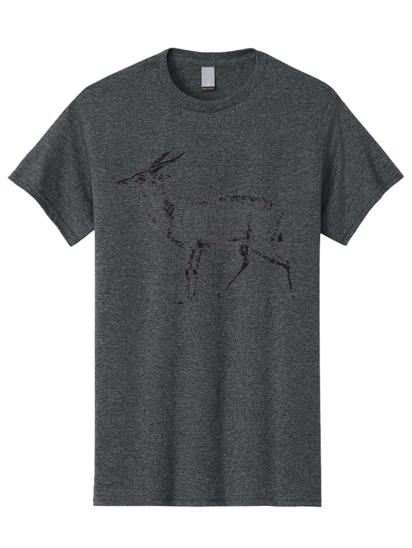 Bushbuck-Sketch Men'S Graphic Tee, 100% Cotton, Comfortable Casual Summer Wear, Machine Washable, Illustration Of A Deer, Animal Art, Wildlife, Forest Creature, Horned Mammal, Nature-Inspired Design, Graphic Illustration, Sketch Art Aad860 25