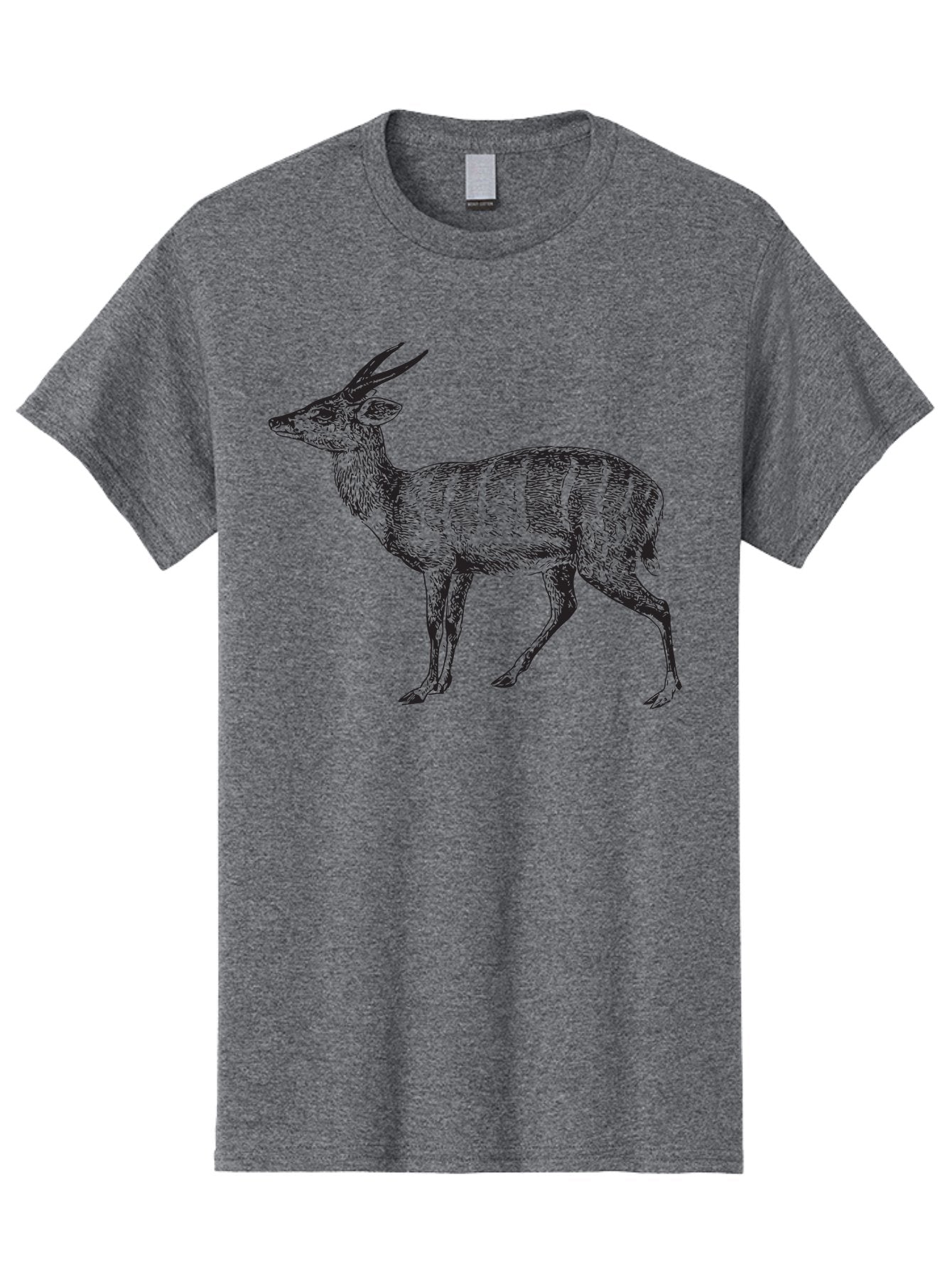 Bushbuck-Sketch Men'S Graphic Tee, 100% Cotton, Comfortable Casual Summer Wear, Machine Washable, Illustration Of A Deer, Animal Art, Wildlife, Forest Creature, Horned Mammal, Nature-Inspired Design, Graphic Illustration, Sketch Art Aad860 9