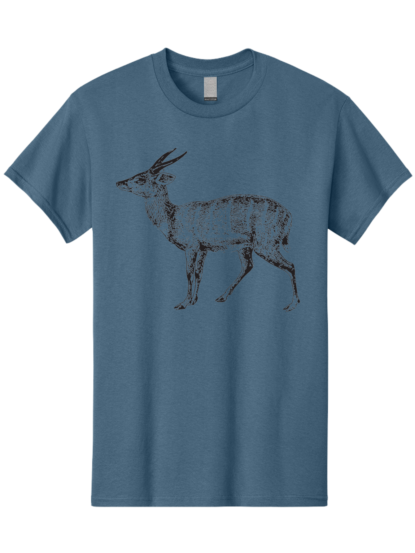 Bushbuck-Sketch Men'S Graphic Tee, 100% Cotton, Comfortable Casual Summer Wear, Machine Washable, Illustration Of A Deer, Animal Art, Wildlife, Forest Creature, Horned Mammal, Nature-Inspired Design, Graphic Illustration, Sketch Art Aad860 13