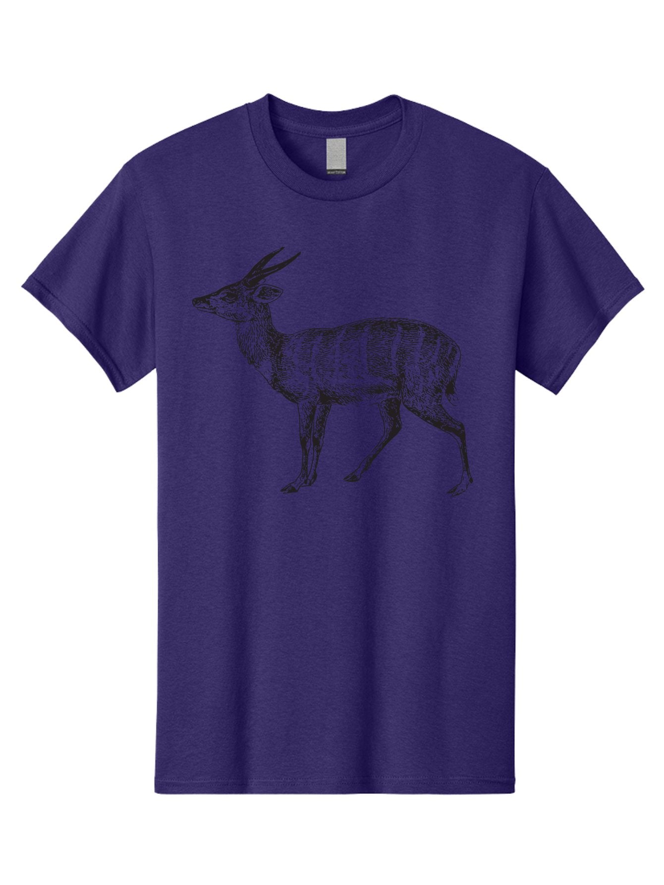 Bushbuck-Sketch Men'S Graphic Tee, 100% Cotton, Comfortable Casual Summer Wear, Machine Washable, Illustration Of A Deer, Animal Art, Wildlife, Forest Creature, Horned Mammal, Nature-Inspired Design, Graphic Illustration, Sketch Art Aad860 15
