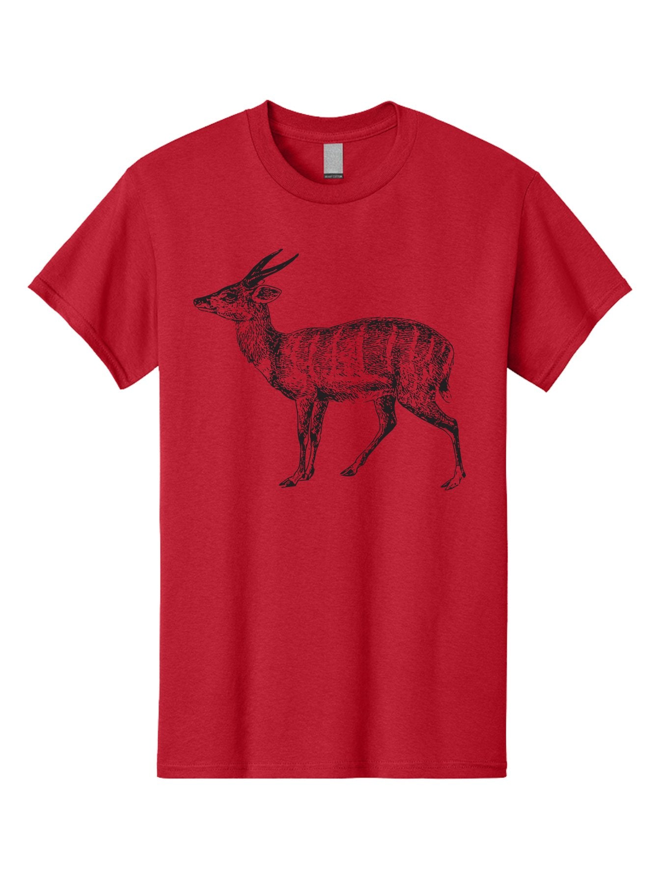Bushbuck-Sketch Men'S Graphic Tee, 100% Cotton, Comfortable Casual Summer Wear, Machine Washable, Illustration Of A Deer, Animal Art, Wildlife, Forest Creature, Horned Mammal, Nature-Inspired Design, Graphic Illustration, Sketch Art Aad860 11