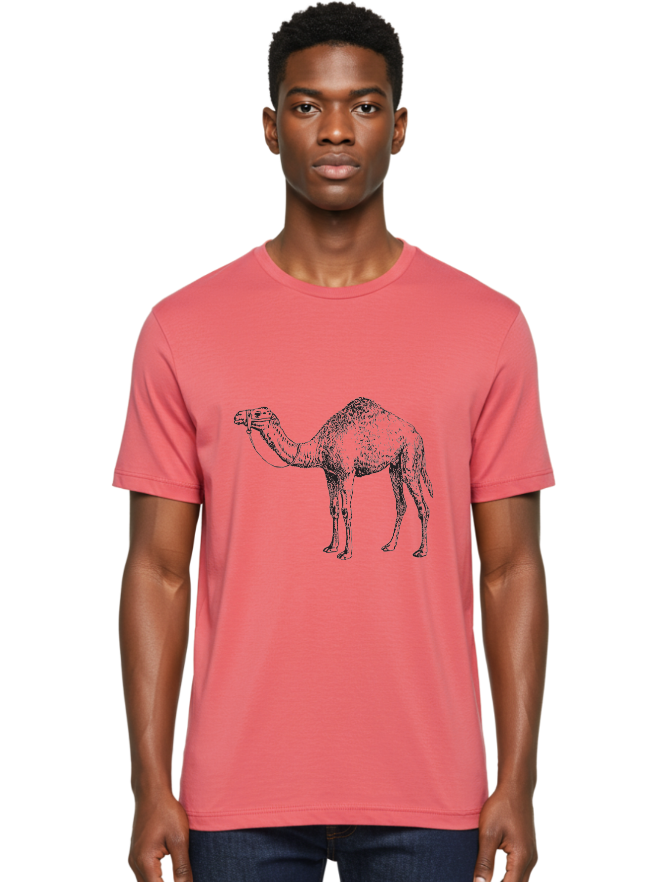 Camel Men'S Graphic Tee, 100% Cotton, Comfortable Casual Summer Wear, Machine Washable, Camel Illustration, Desert Animal, Wildlife Artwork, Camel Silhouette, Graphic Design, Illustration Art, Animal Drawing, Camel Graphic Aad861 22