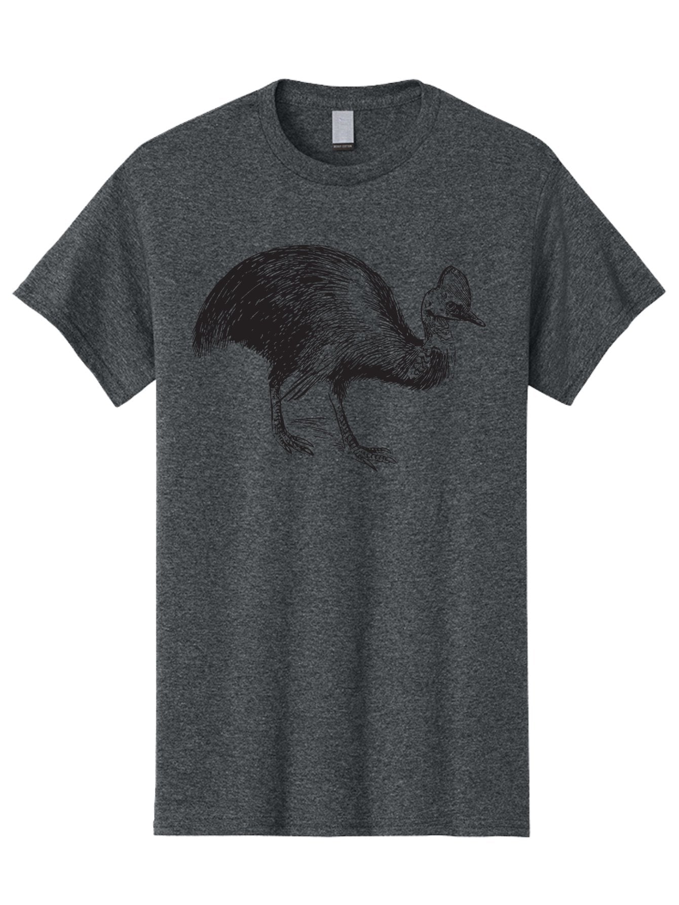 Cassowary Men'S Graphic Tee, 100% Cotton, Comfortable Casual Summer Wear, Machine Washable, Cassowary Bird, Black And White Illustration, Large Flightless Bird, Native Australian Wildlife, Exotic Species, Birdwatching, Wildlife Conservation, Aad863 10