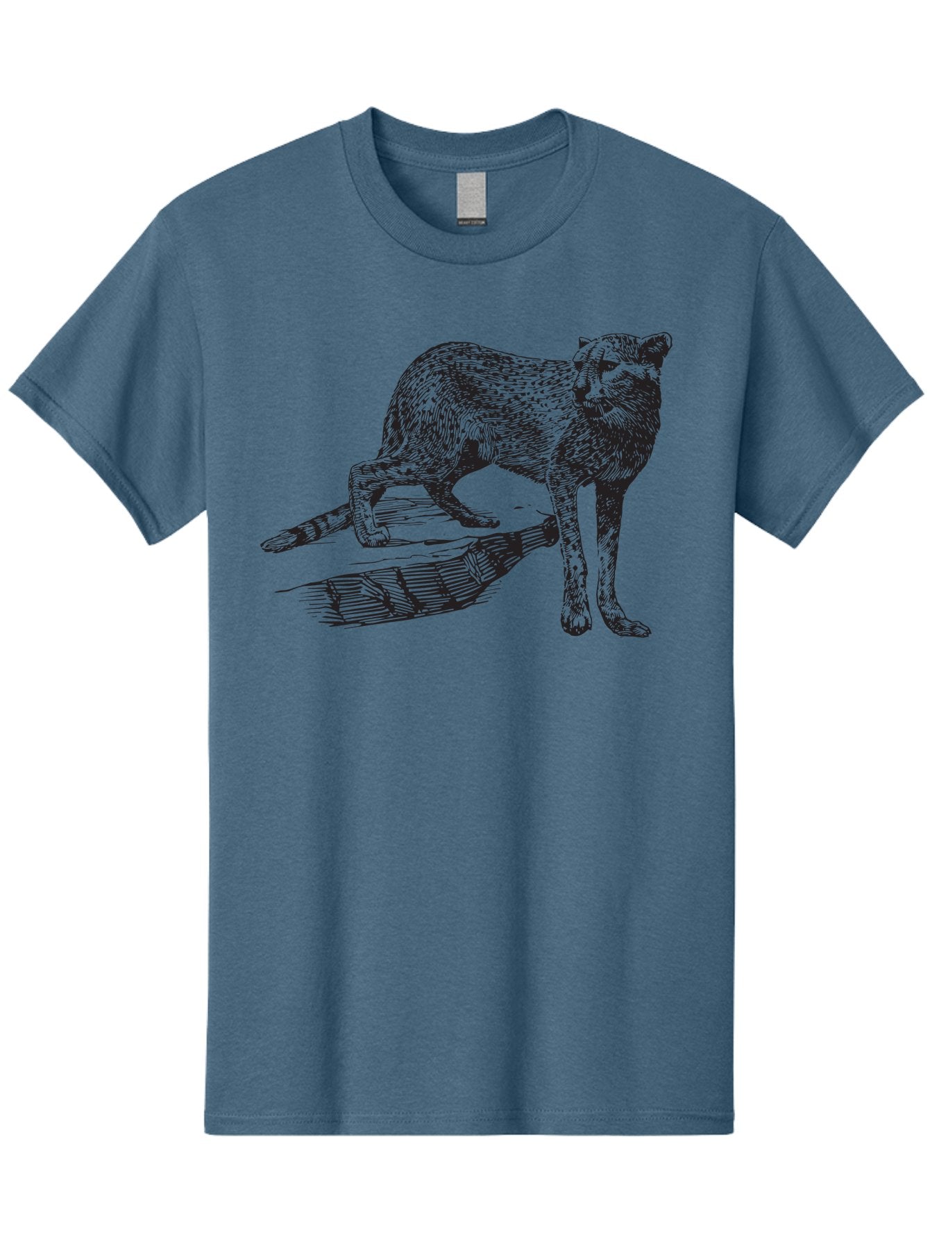 Cat-On-Log Men'S Graphic Tee, 100% Cotton, Comfortable Casual Summer Wear, Machine Washable, Cat On A Branch, Feline Animal, Wildlife Illustration, Shaded Artwork, Cat'S Posture, Serene Moment, Tree Branch, Sketch Art Aad864 12