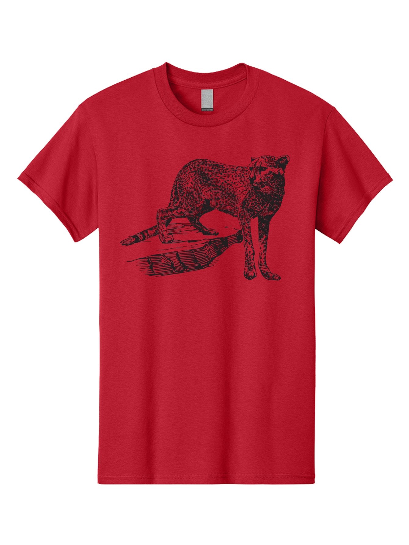 Cat-On-Log Men'S Graphic Tee, 100% Cotton, Comfortable Casual Summer Wear, Machine Washable, Cat On A Branch, Feline Animal, Wildlife Illustration, Shaded Artwork, Cat'S Posture, Serene Moment, Tree Branch, Sketch Art Aad864 13