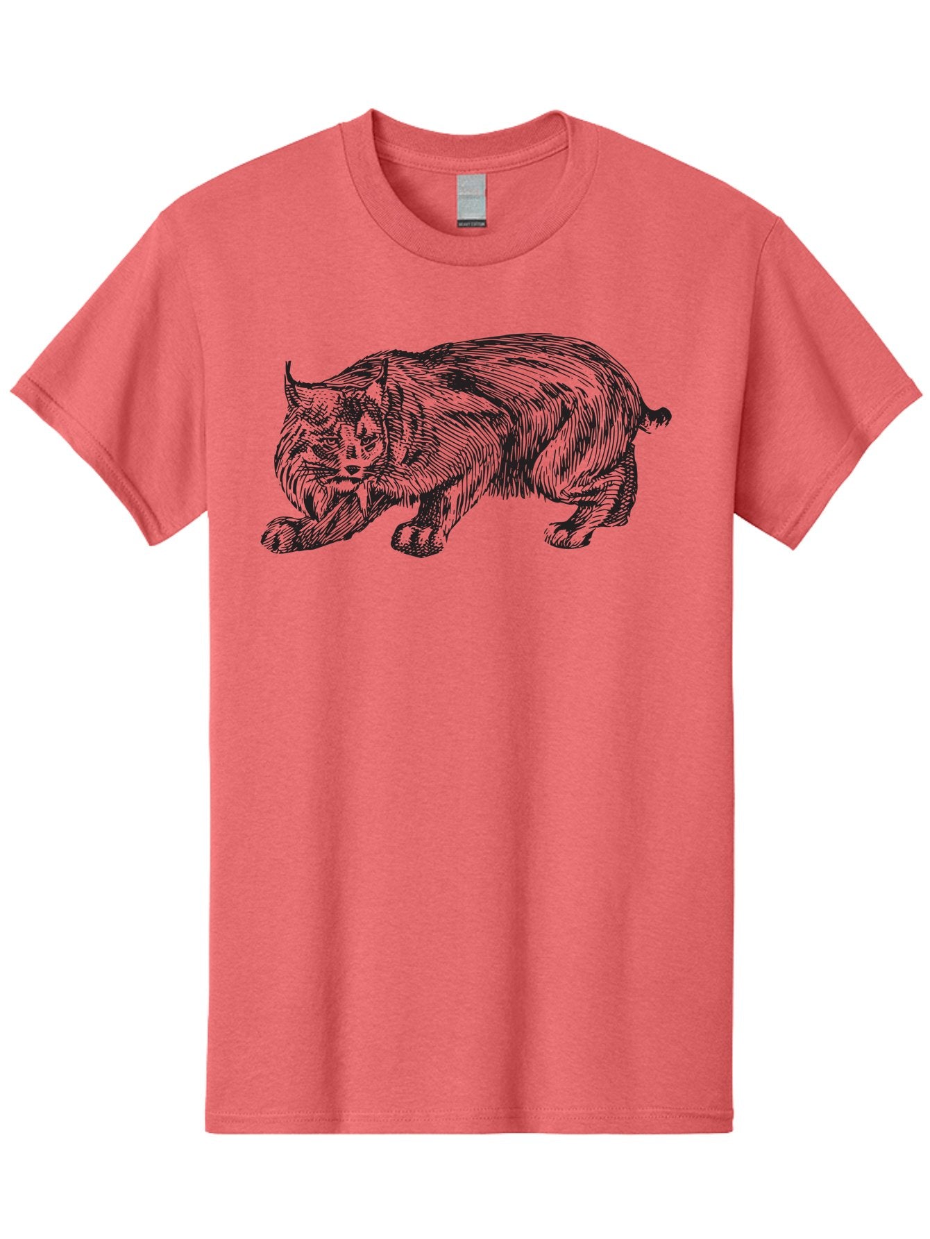 Cat Men'S Graphic Tee, 100% Cotton, Comfortable Casual Summer Wear, Machine Washable, Aggressive Cat, Stalking Stance, Feline Predator, Sharp Claws, Furry Texture, Menacing Posture, Animal Illustration, Black Line Art, Detailed Shading Aad866 12