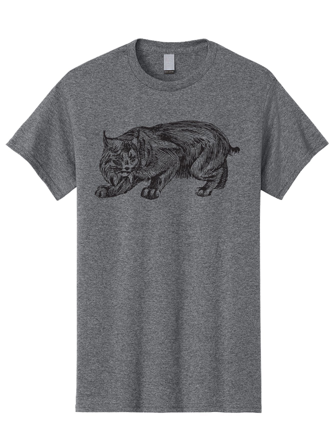 Cat Men'S Graphic Tee, 100% Cotton, Comfortable Casual Summer Wear, Machine Washable, Aggressive Cat, Stalking Stance, Feline Predator, Sharp Claws, Furry Texture, Menacing Posture, Animal Illustration, Black Line Art, Detailed Shading Aad866 11