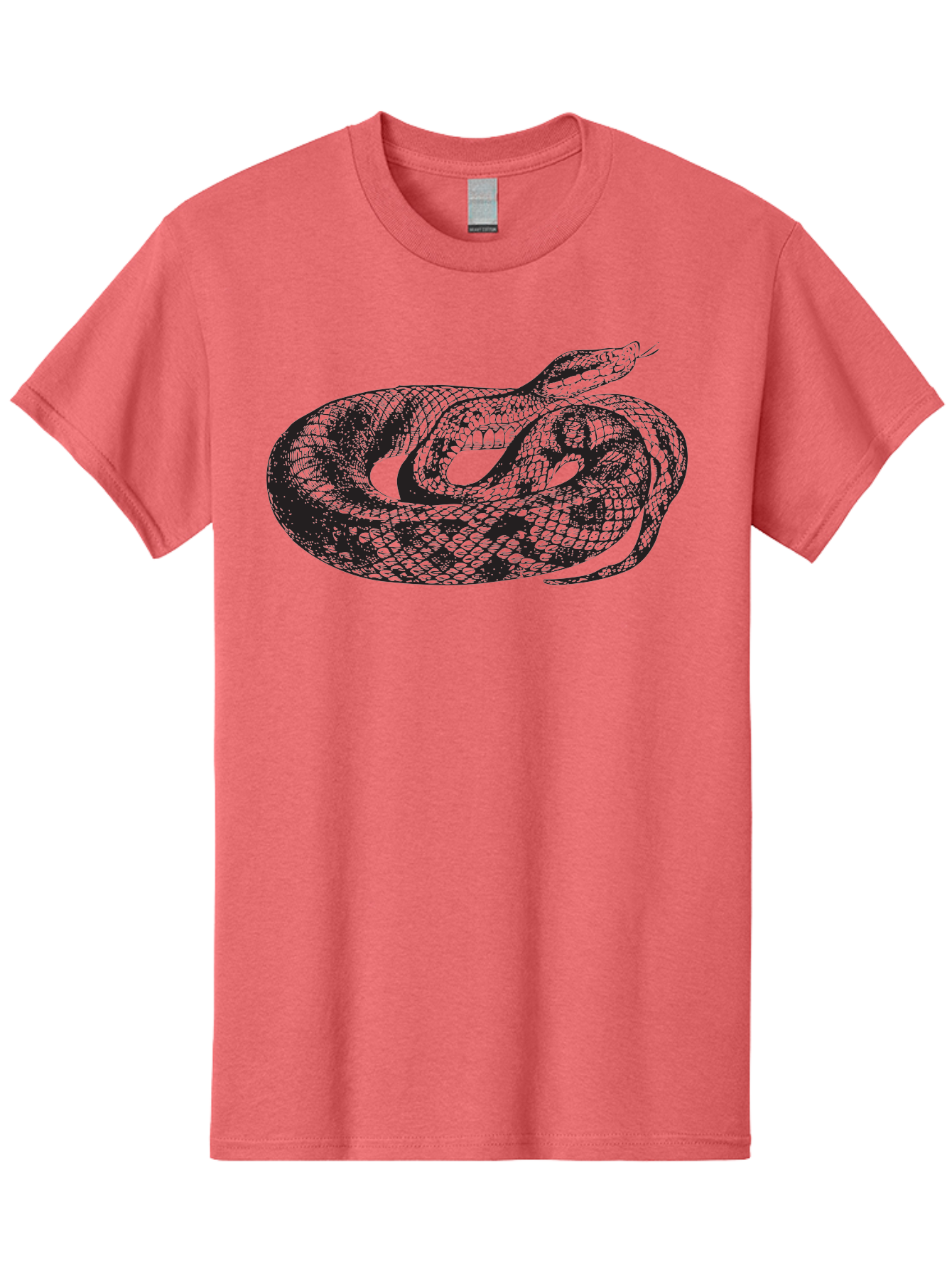 Coiled-Snake-1 Men'S Graphic Tee, 100% Cotton, Comfortable Casual Summer Wear, Machine Washable, Snake Illustration, Coiled Snake, Reptile Art, Wildlife Design, Snake Head, Forked Tongue, Detailed Scales, Black And Green Aad868 17