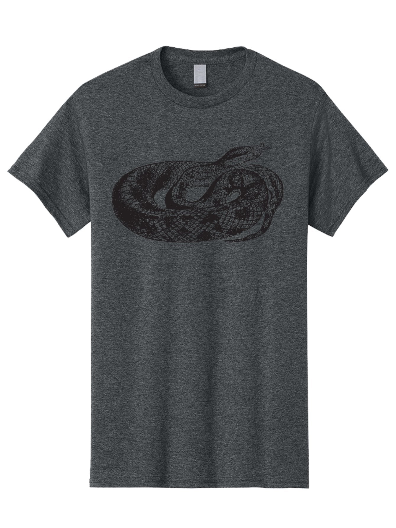 Coiled-Snake-1 Men'S Graphic Tee, 100% Cotton, Comfortable Casual Summer Wear, Machine Washable, Snake Illustration, Coiled Snake, Reptile Art, Wildlife Design, Snake Head, Forked Tongue, Detailed Scales, Black And Green Aad868 14