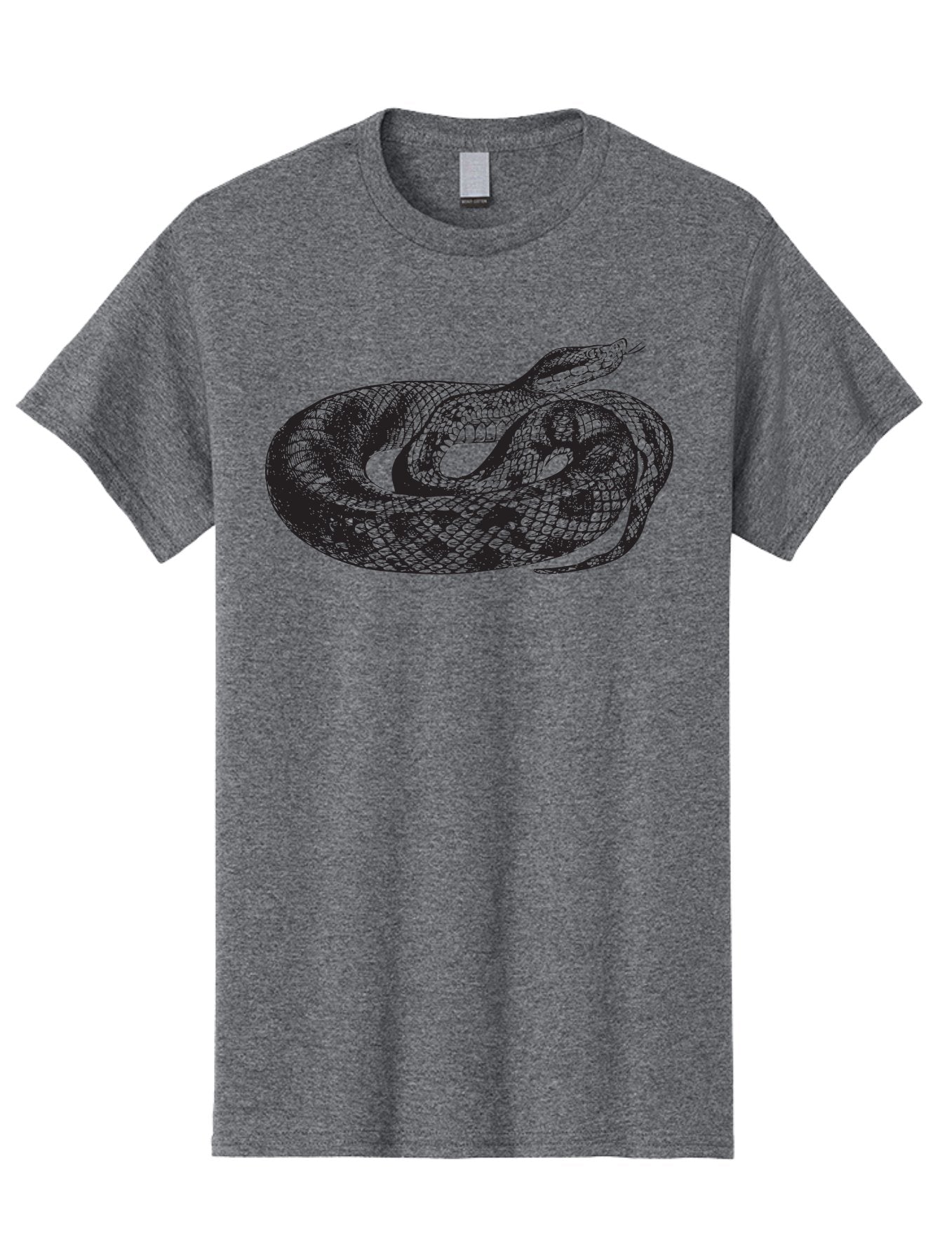 Coiled-Snake-1 Men'S Graphic Tee, 100% Cotton, Comfortable Casual Summer Wear, Machine Washable, Snake Illustration, Coiled Snake, Reptile Art, Wildlife Design, Snake Head, Forked Tongue, Detailed Scales, Black And Green Aad868 11
