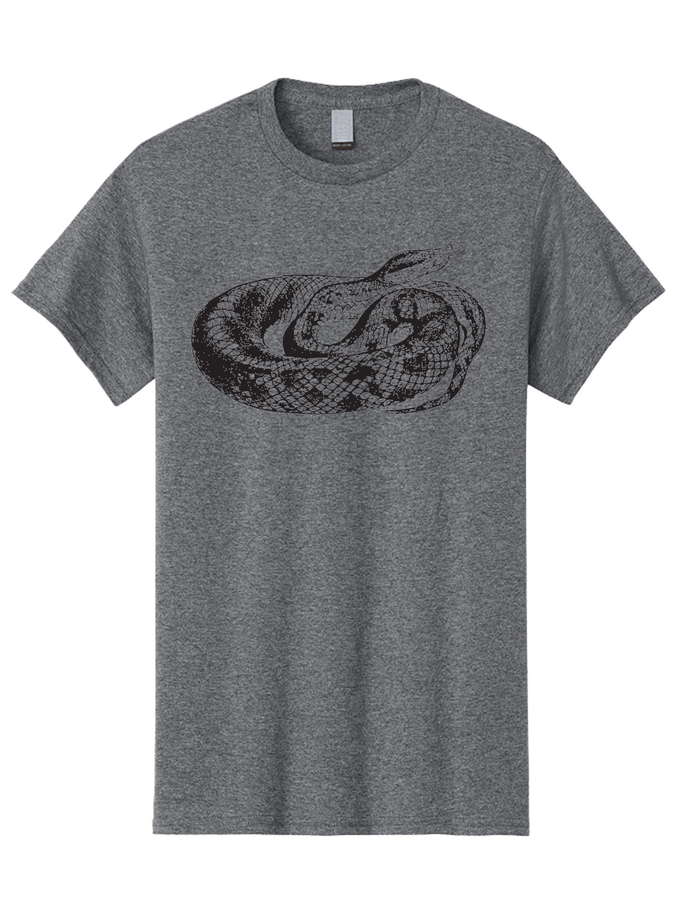 Coiled-Snake-1 Men'S Graphic Tee, 100% Cotton, Comfortable Casual Summer Wear, Machine Washable, Snake Illustration, Coiled Snake, Reptile Art, Wildlife Design, Snake Head, Forked Tongue, Detailed Scales, Black And Green Aad868 7