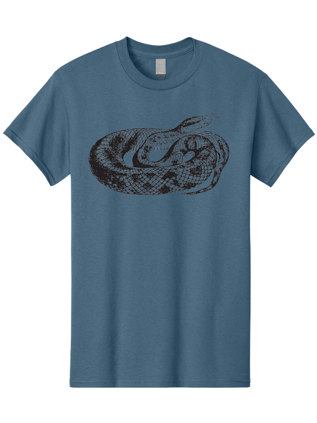 Coiled-Snake-1 Men'S Graphic Tee, 100% Cotton, Comfortable Casual Summer Wear, Machine Washable, Snake Illustration, Coiled Snake, Reptile Art, Wildlife Design, Snake Head, Forked Tongue, Detailed Scales, Black And Green Aad868 19