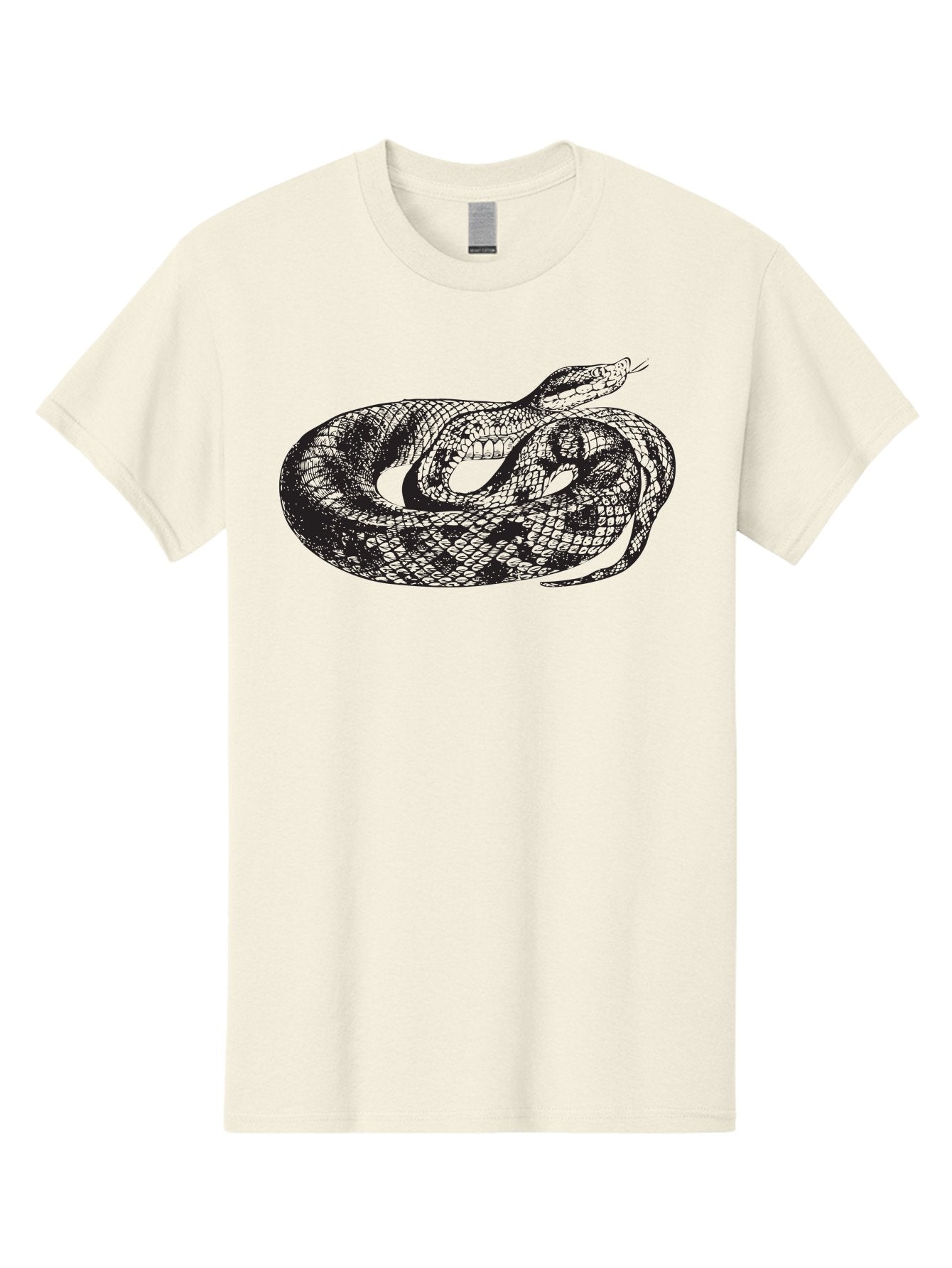 Coiled-Snake-1 Men'S Graphic Tee, 100% Cotton, Comfortable Casual Summer Wear, Machine Washable, Snake Illustration, Coiled Snake, Reptile Art, Wildlife Design, Snake Head, Forked Tongue, Detailed Scales, Black And Green Aad868 4