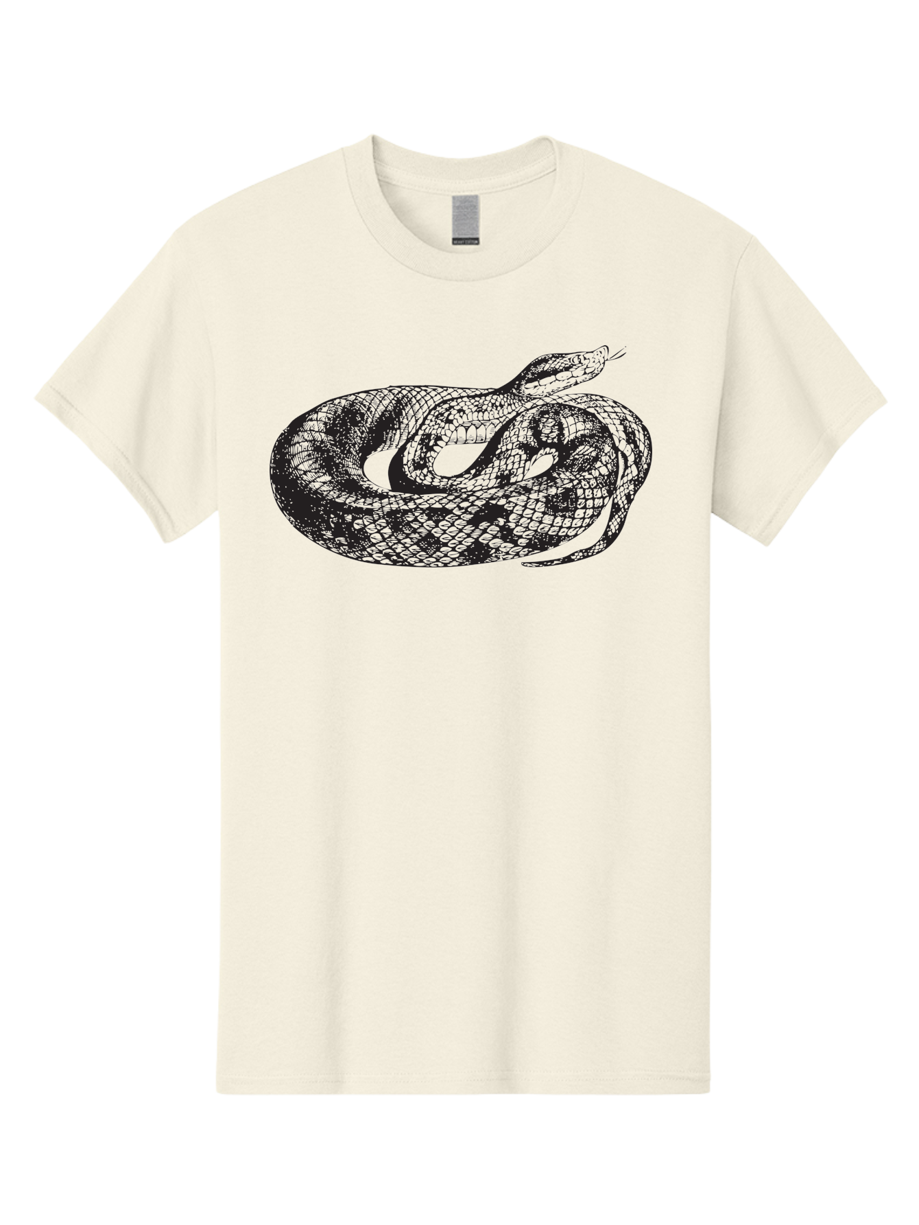 Coiled-Snake-1 Men'S Graphic Tee, 100% Cotton, Comfortable Casual Summer Wear, Machine Washable, Snake Illustration, Coiled Snake, Reptile Art, Wildlife Design, Snake Head, Forked Tongue, Detailed Scales, Black And Green Aad868 23