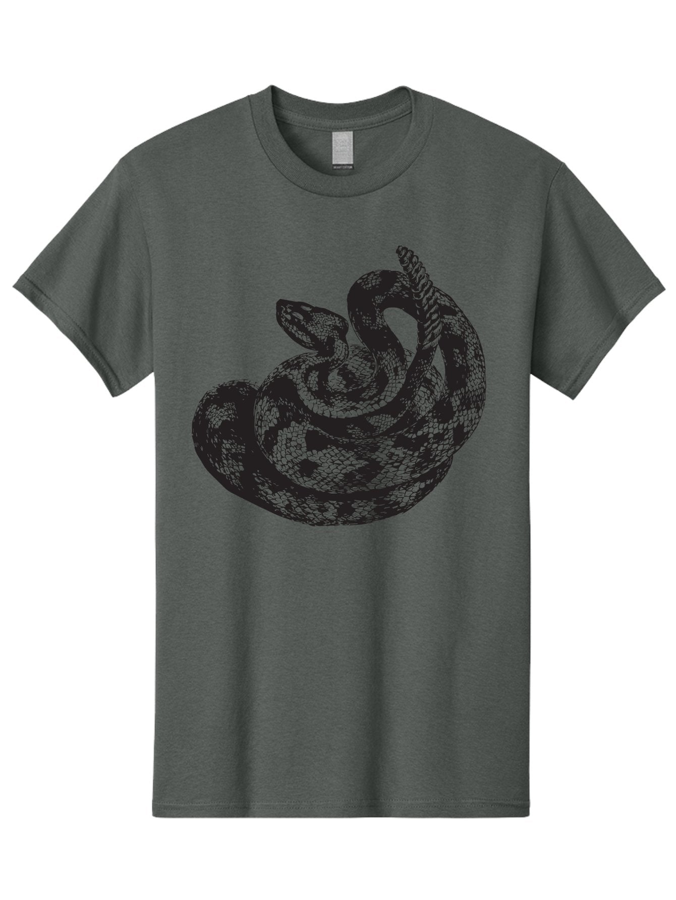 Coiled-Snake-2 Men'S Graphic Tee, 100% Cotton, Comfortable Casual Summer Wear, Machine Washable, Serpent Illustration, Coiled Snake, Reptile Art, Wildlife Graphic, Snake Design, Danger Symbol, Venomous Snake, Wild Animal, Snake Pattern, Aad869 15