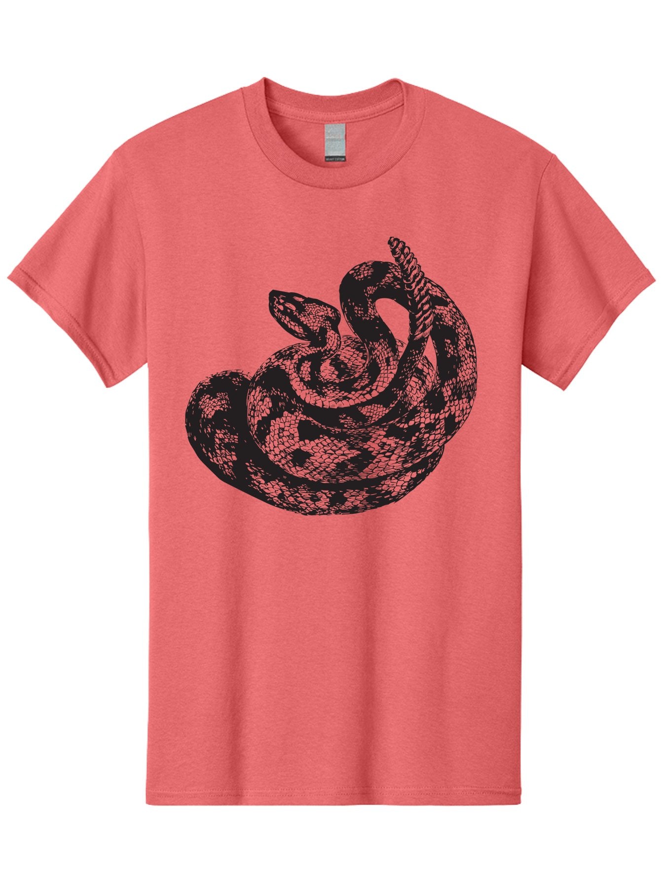 Coiled-Snake-2 Men'S Graphic Tee, 100% Cotton, Comfortable Casual Summer Wear, Machine Washable, Serpent Illustration, Coiled Snake, Reptile Art, Wildlife Graphic, Snake Design, Danger Symbol, Venomous Snake, Wild Animal, Snake Pattern, Aad869 4