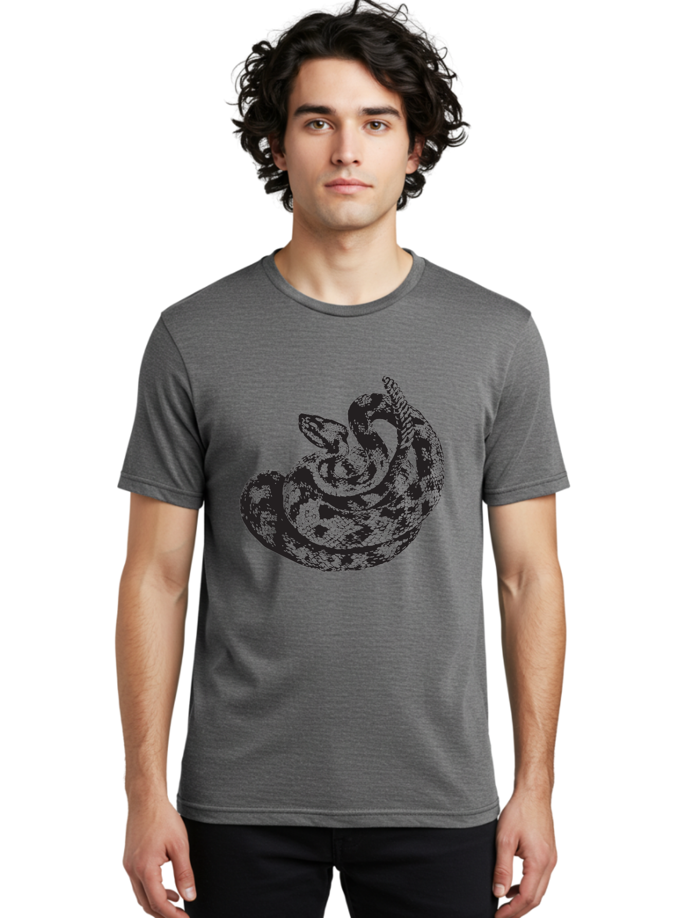 Coiled-Snake-2 Men'S Graphic Tee, 100% Cotton, Comfortable Casual Summer Wear, Machine Washable, Serpent Illustration, Coiled Snake, Reptile Art, Wildlife Graphic, Snake Design, Danger Symbol, Venomous Snake, Wild Animal, Snake Pattern, Aad869 8