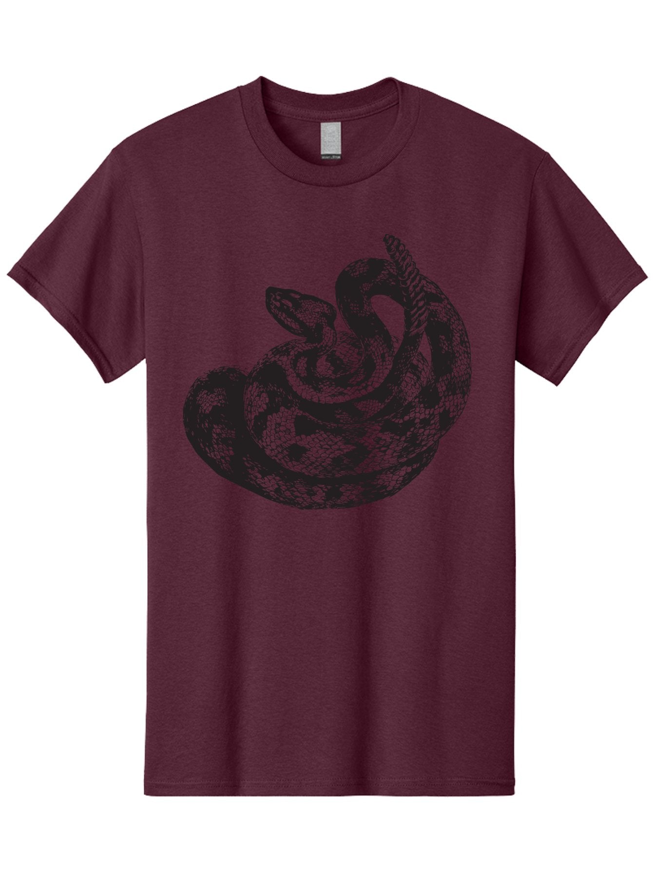 Coiled-Snake-2 Men'S Graphic Tee, 100% Cotton, Comfortable Casual Summer Wear, Machine Washable, Serpent Illustration, Coiled Snake, Reptile Art, Wildlife Graphic, Snake Design, Danger Symbol, Venomous Snake, Wild Animal, Snake Pattern, Aad869