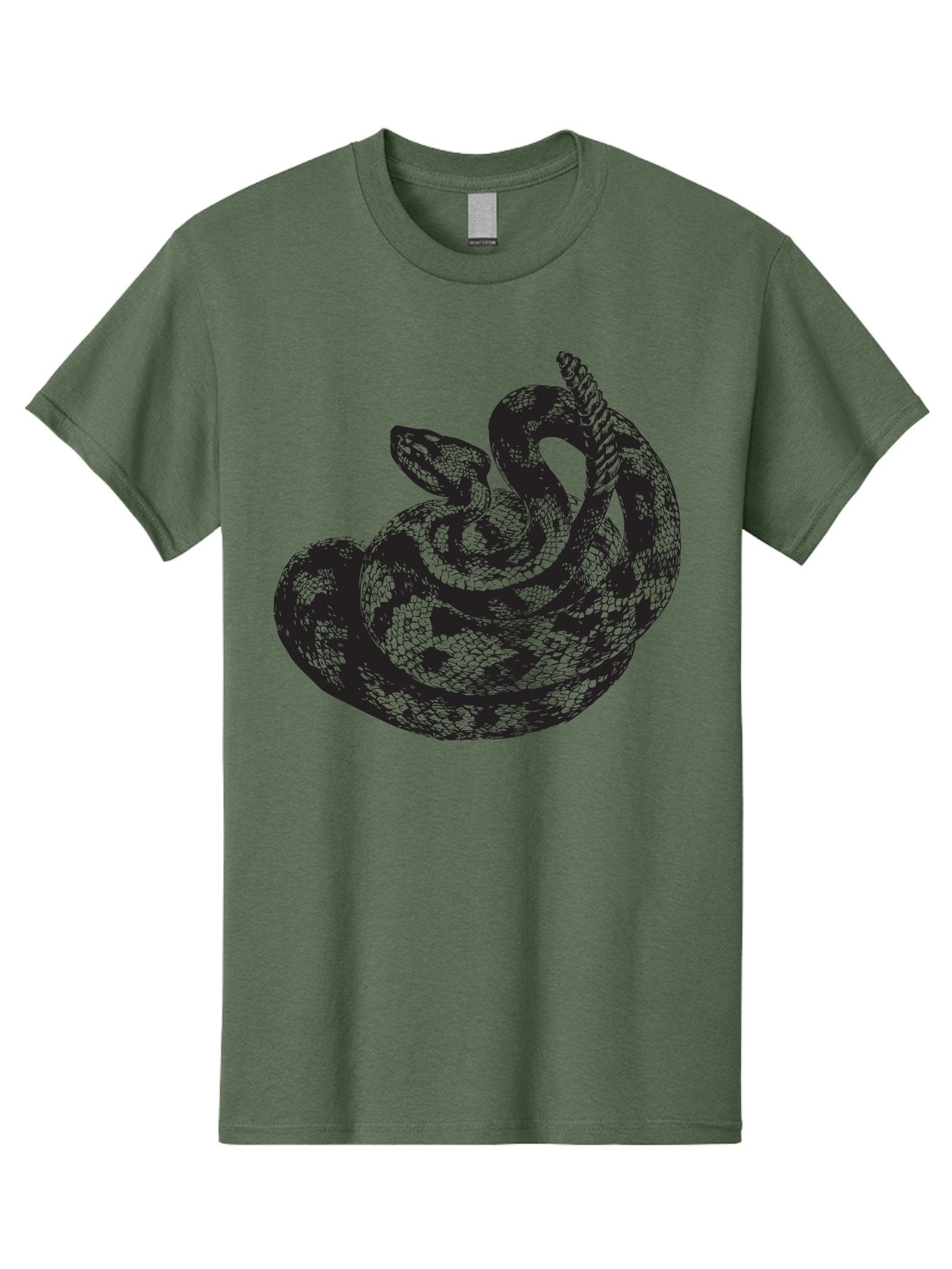 Coiled-Snake-2 Men'S Graphic Tee, 100% Cotton, Comfortable Casual Summer Wear, Machine Washable, Serpent Illustration, Coiled Snake, Reptile Art, Wildlife Graphic, Snake Design, Danger Symbol, Venomous Snake, Wild Animal, Snake Pattern, Aad869
