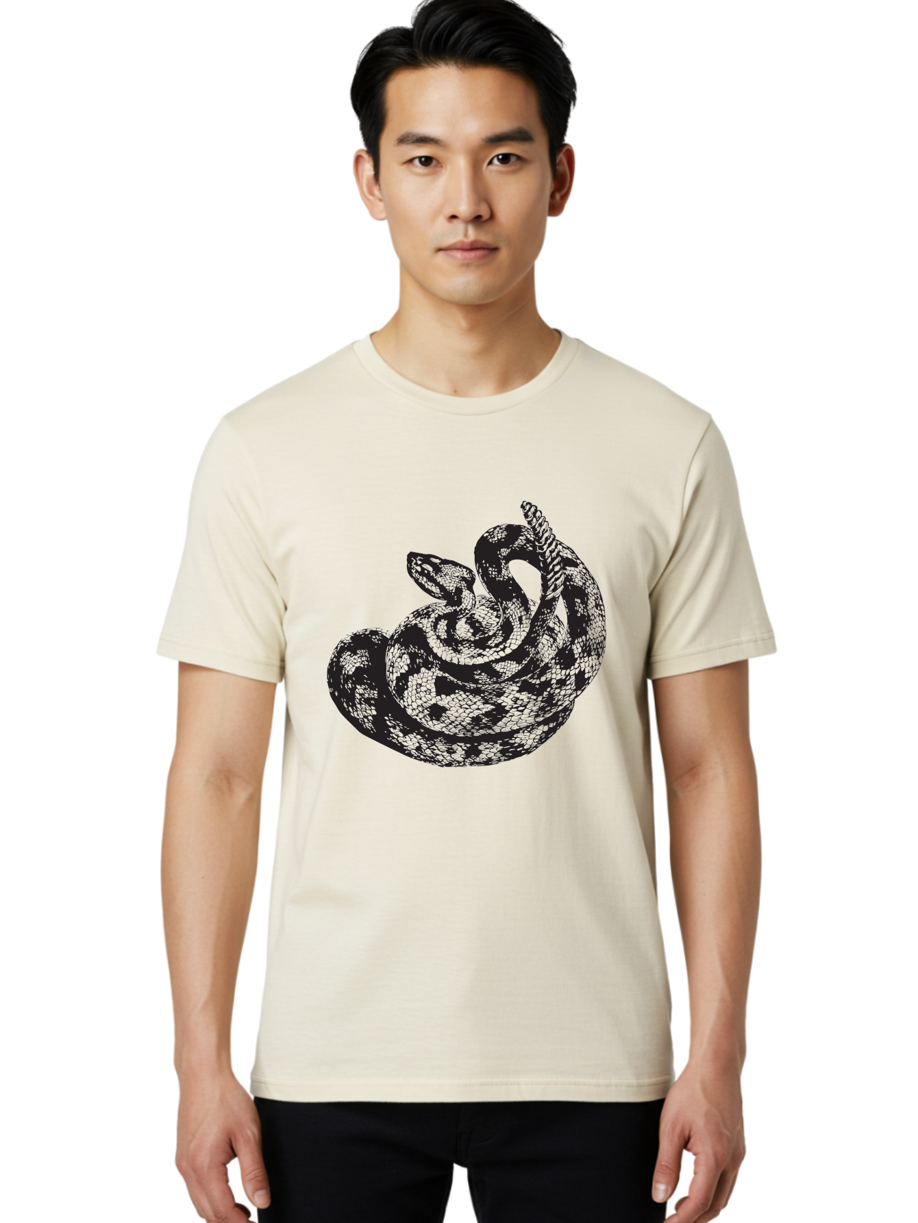 Coiled-Snake-2 Men'S Graphic Tee, 100% Cotton, Comfortable Casual Summer Wear, Machine Washable, Serpent Illustration, Coiled Snake, Reptile Art, Wildlife Graphic, Snake Design, Danger Symbol, Venomous Snake, Wild Animal, Snake Pattern, Aad869 10