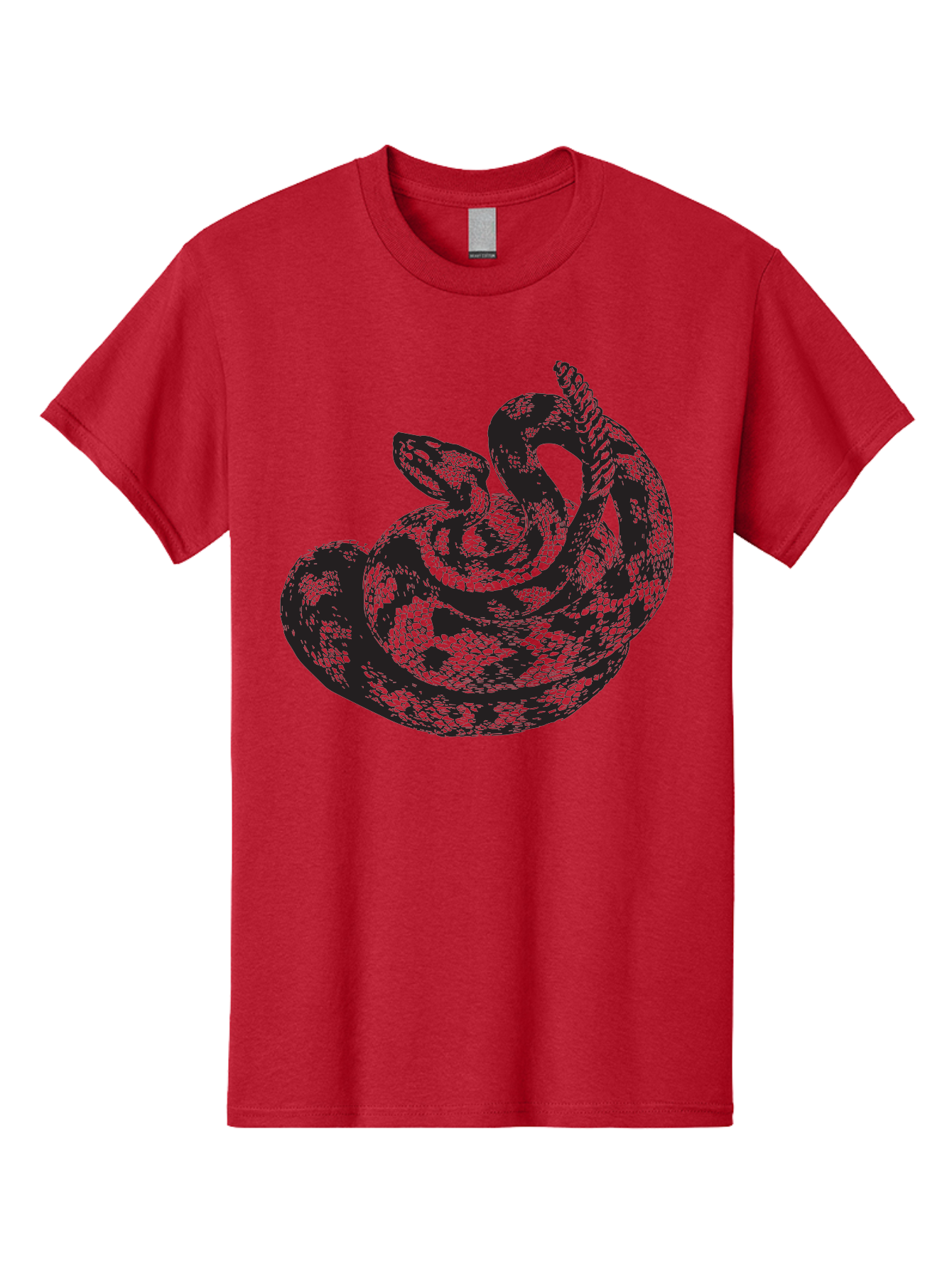 Coiled-Snake-2 Men'S Graphic Tee, 100% Cotton, Comfortable Casual Summer Wear, Machine Washable, Serpent Illustration, Coiled Snake, Reptile Art, Wildlife Graphic, Snake Design, Danger Symbol, Venomous Snake, Wild Animal, Snake Pattern, Aad869 25