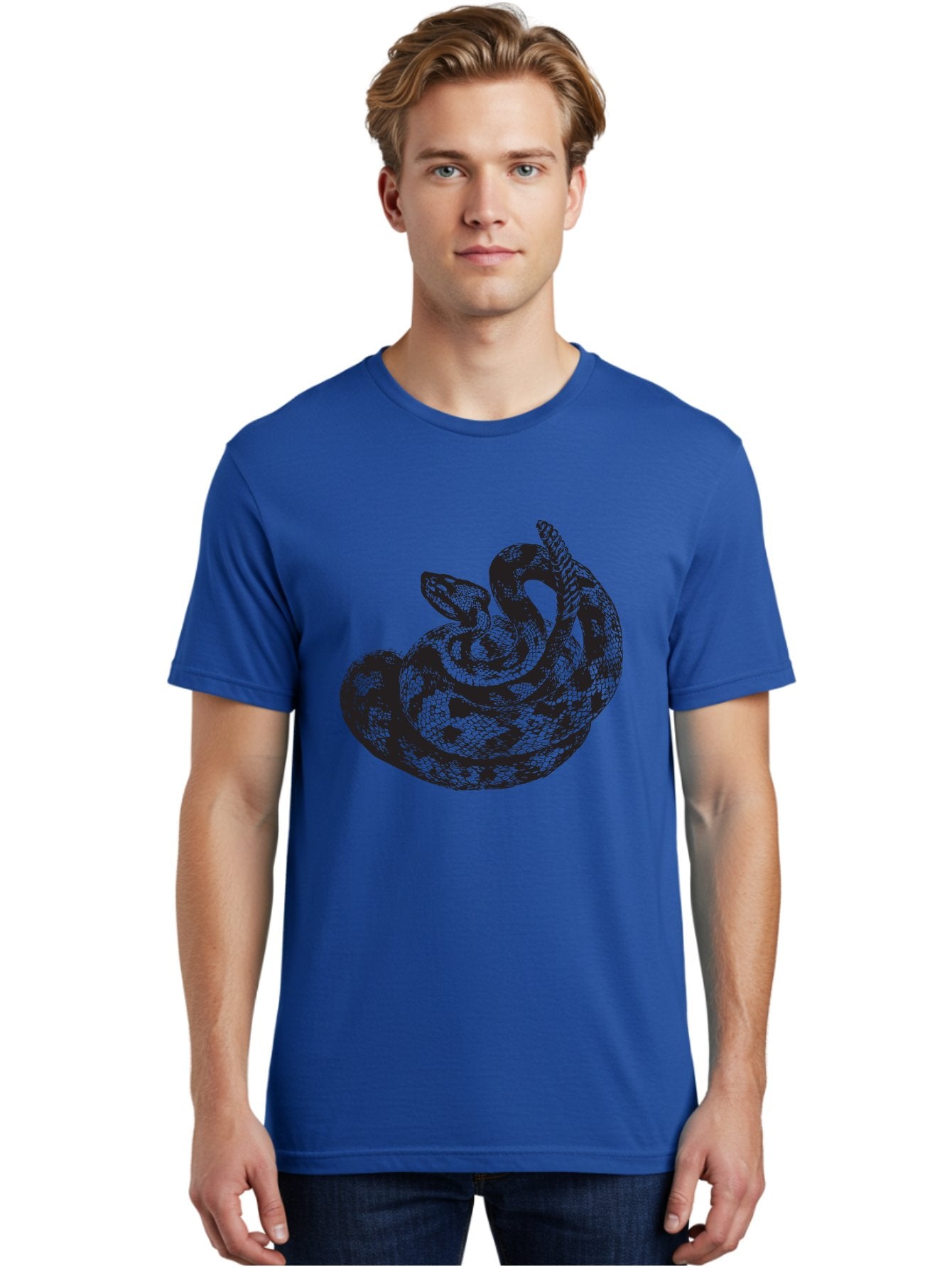 Coiled-Snake-2 Men'S Graphic Tee, 100% Cotton, Comfortable Casual Summer Wear, Machine Washable, Serpent Illustration, Coiled Snake, Reptile Art, Wildlife Graphic, Snake Design, Danger Symbol, Venomous Snake, Wild Animal, Snake Pattern, Aad869 20