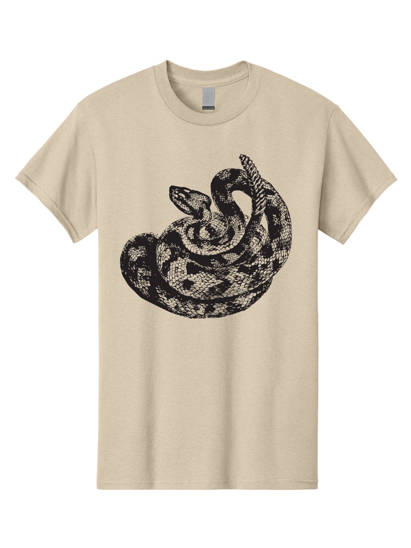 Coiled-Snake-2 Men'S Graphic Tee, 100% Cotton, Comfortable Casual Summer Wear, Machine Washable, Serpent Illustration, Coiled Snake, Reptile Art, Wildlife Graphic, Snake Design, Danger Symbol, Venomous Snake, Wild Animal, Snake Pattern, Aad869 3