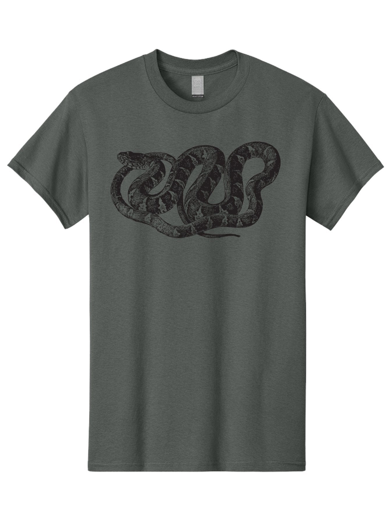 Coiled-Snake Men'S Graphic Tee, 100% Cotton, Comfortable Casual Summer Wear, Machine Washable, Serpent Art, Snake Illustration, Reptile Design, Coiled Snake, Wildlife Artwork, Snake Pattern, Detailed Snake, Abstract Snake Aad870 15