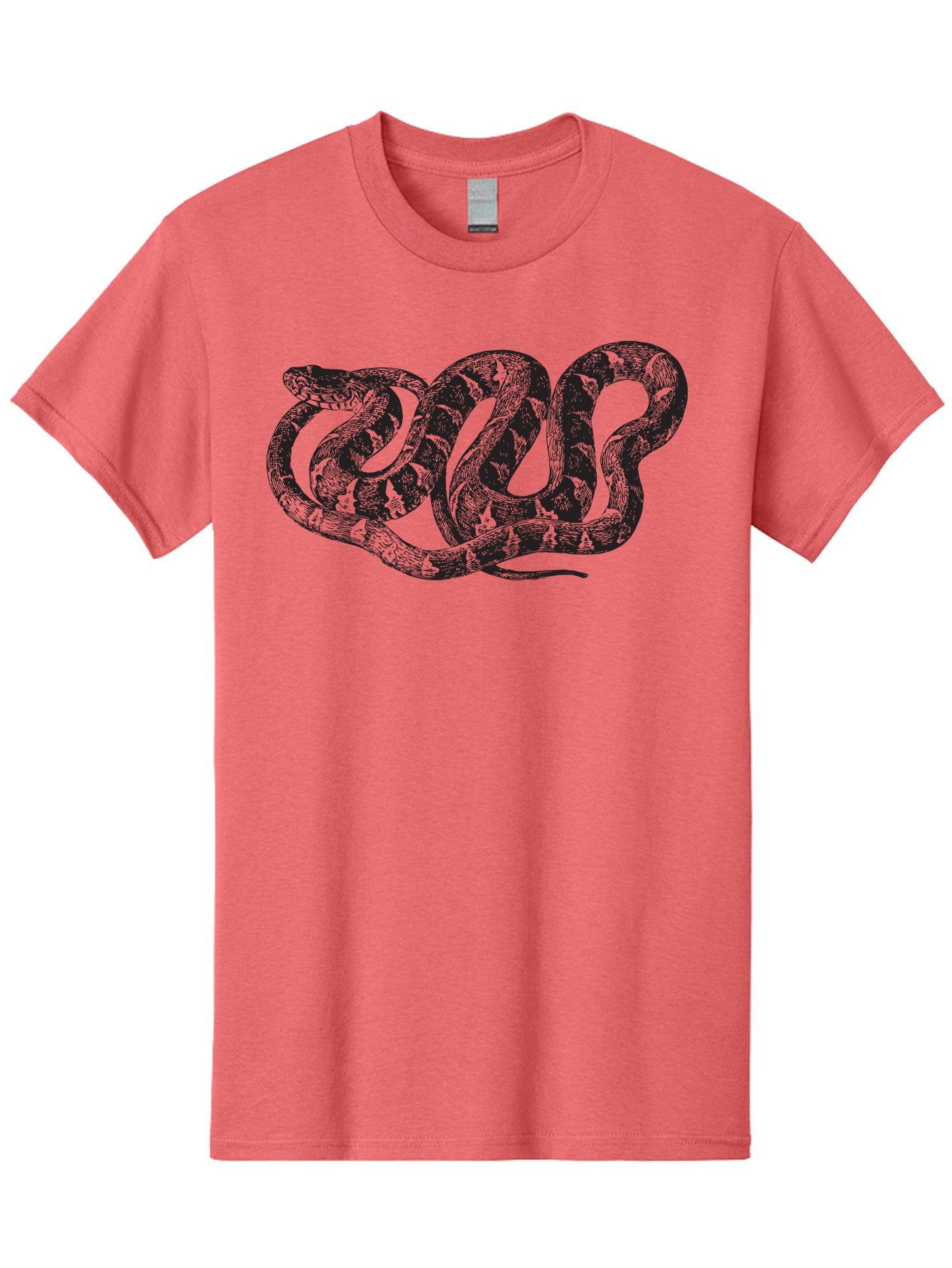 Coiled-Snake Men'S Graphic Tee, 100% Cotton, Comfortable Casual Summer Wear, Machine Washable, Serpent Art, Snake Illustration, Reptile Design, Coiled Snake, Wildlife Artwork, Snake Pattern, Detailed Snake, Abstract Snake Aad870 6