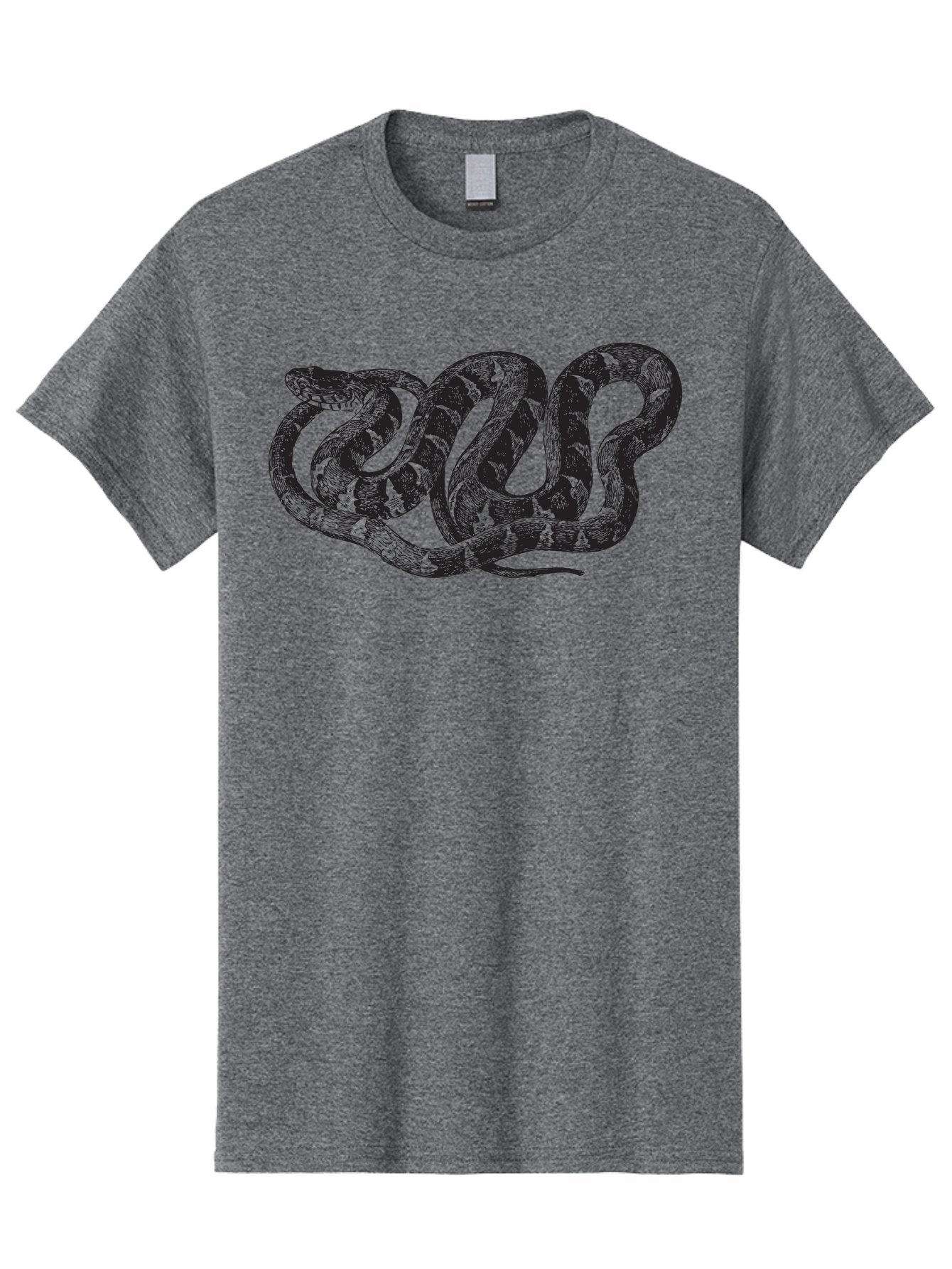 Coiled-Snake Men'S Graphic Tee, 100% Cotton, Comfortable Casual Summer Wear, Machine Washable, Serpent Art, Snake Illustration, Reptile Design, Coiled Snake, Wildlife Artwork, Snake Pattern, Detailed Snake, Abstract Snake Aad870 7