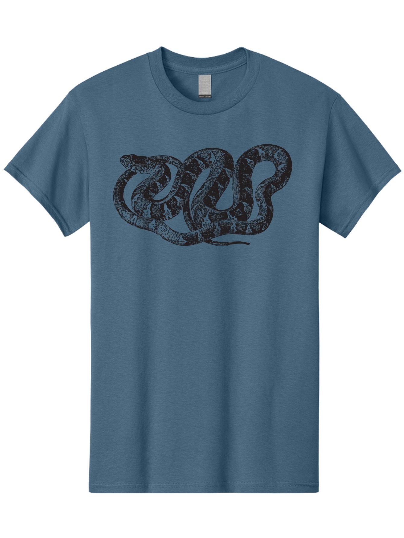 Coiled-Snake Men'S Graphic Tee, 100% Cotton, Comfortable Casual Summer Wear, Machine Washable, Serpent Art, Snake Illustration, Reptile Design, Coiled Snake, Wildlife Artwork, Snake Pattern, Detailed Snake, Abstract Snake Aad870 10