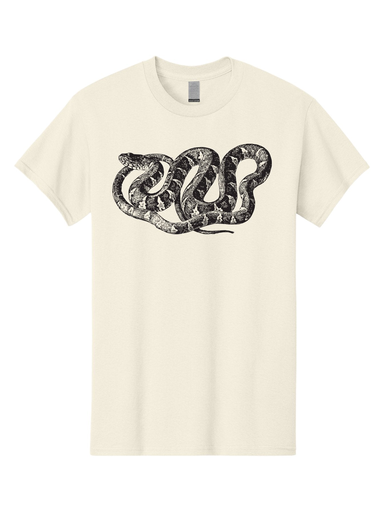 Coiled-Snake Men'S Graphic Tee, 100% Cotton, Comfortable Casual Summer Wear, Machine Washable, Serpent Art, Snake Illustration, Reptile Design, Coiled Snake, Wildlife Artwork, Snake Pattern, Detailed Snake, Abstract Snake Aad870 5