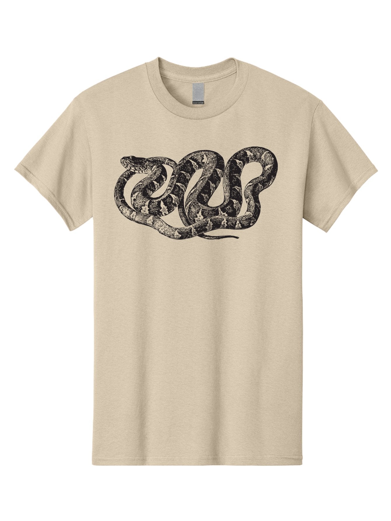 Coiled-Snake Men'S Graphic Tee, 100% Cotton, Comfortable Casual Summer Wear, Machine Washable, Serpent Art, Snake Illustration, Reptile Design, Coiled Snake, Wildlife Artwork, Snake Pattern, Detailed Snake, Abstract Snake Aad870 12