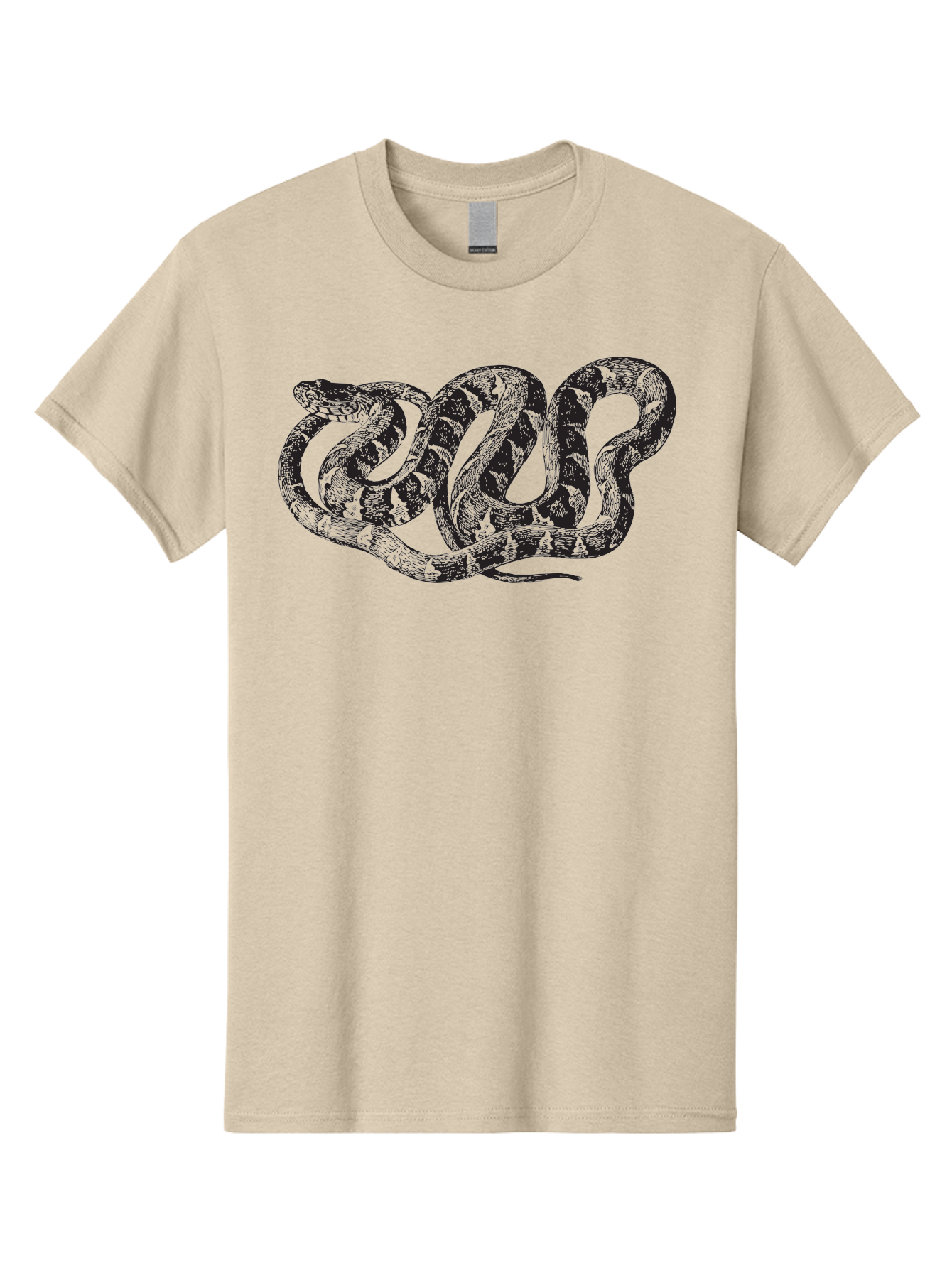 Coiled-Snake Men'S Graphic Tee, 100% Cotton, Comfortable Casual Summer Wear, Machine Washable, Serpent Art, Snake Illustration, Reptile Design, Coiled Snake, Wildlife Artwork, Snake Pattern, Detailed Snake, Abstract Snake Aad870 5